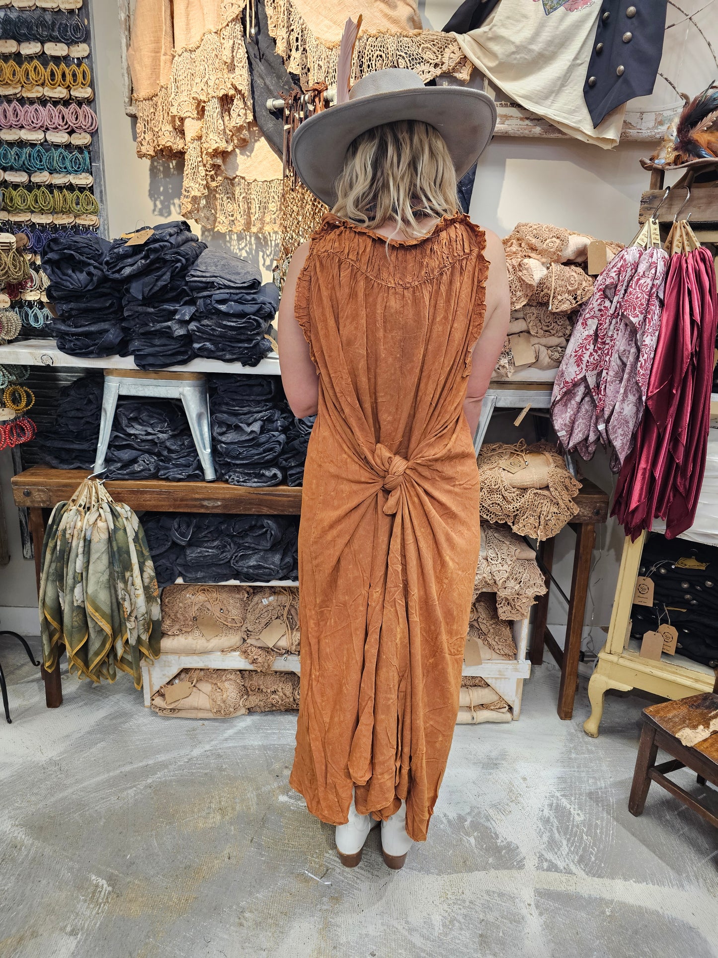 Rust or Black Tuck Dress