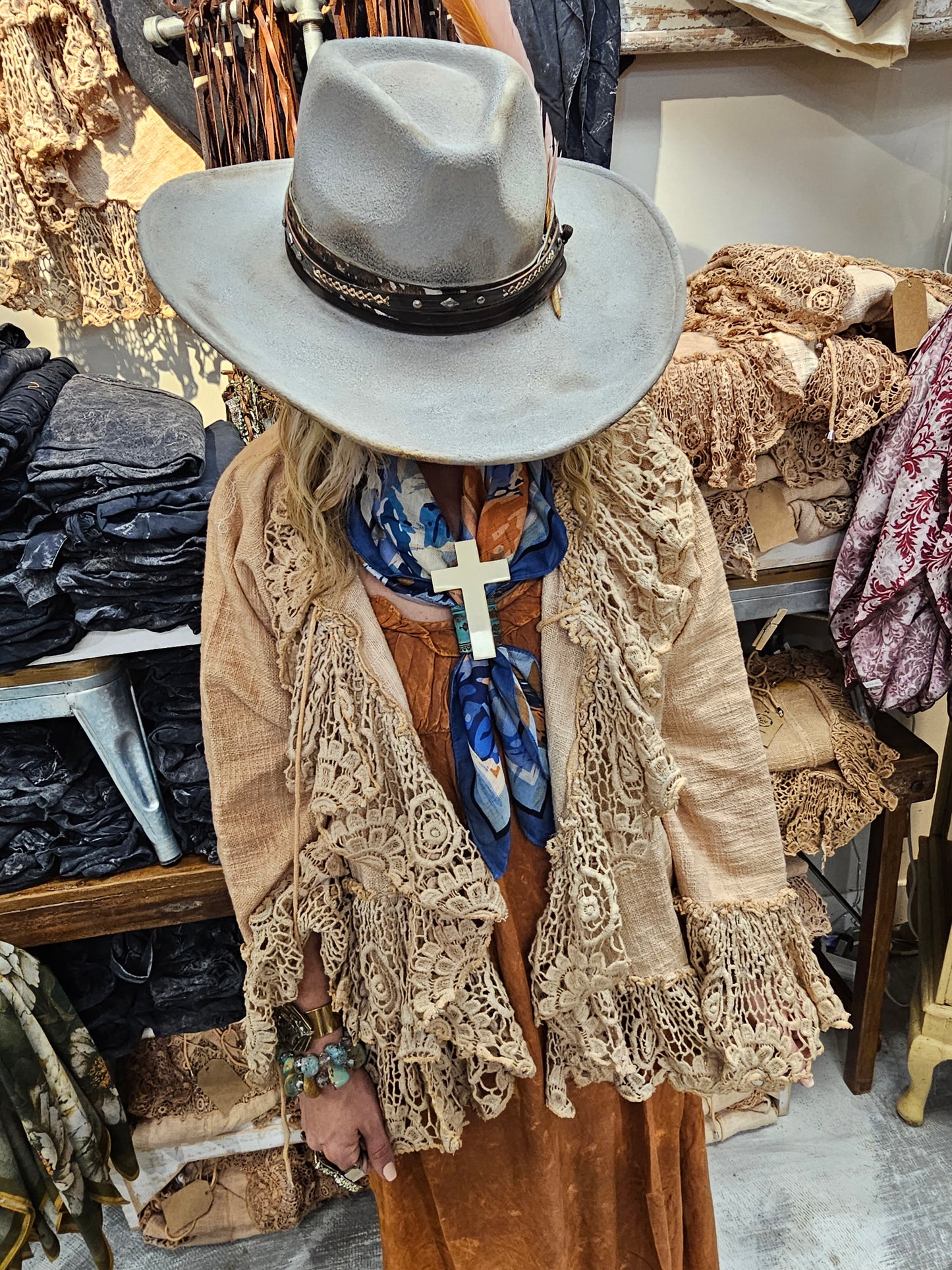 Bone Cross Hat Hugger/Slide