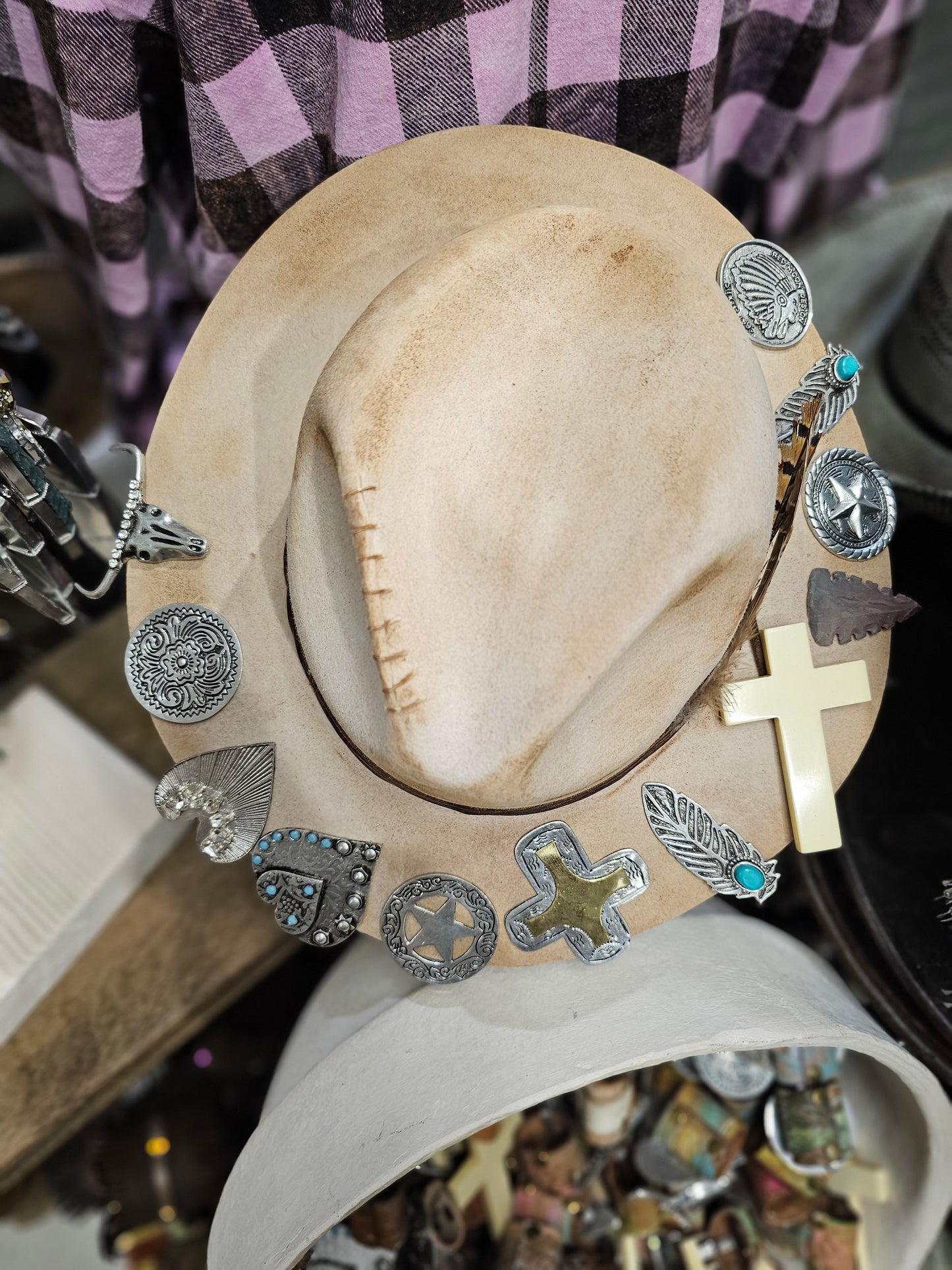 Bone Cross Hat Hugger/Slide