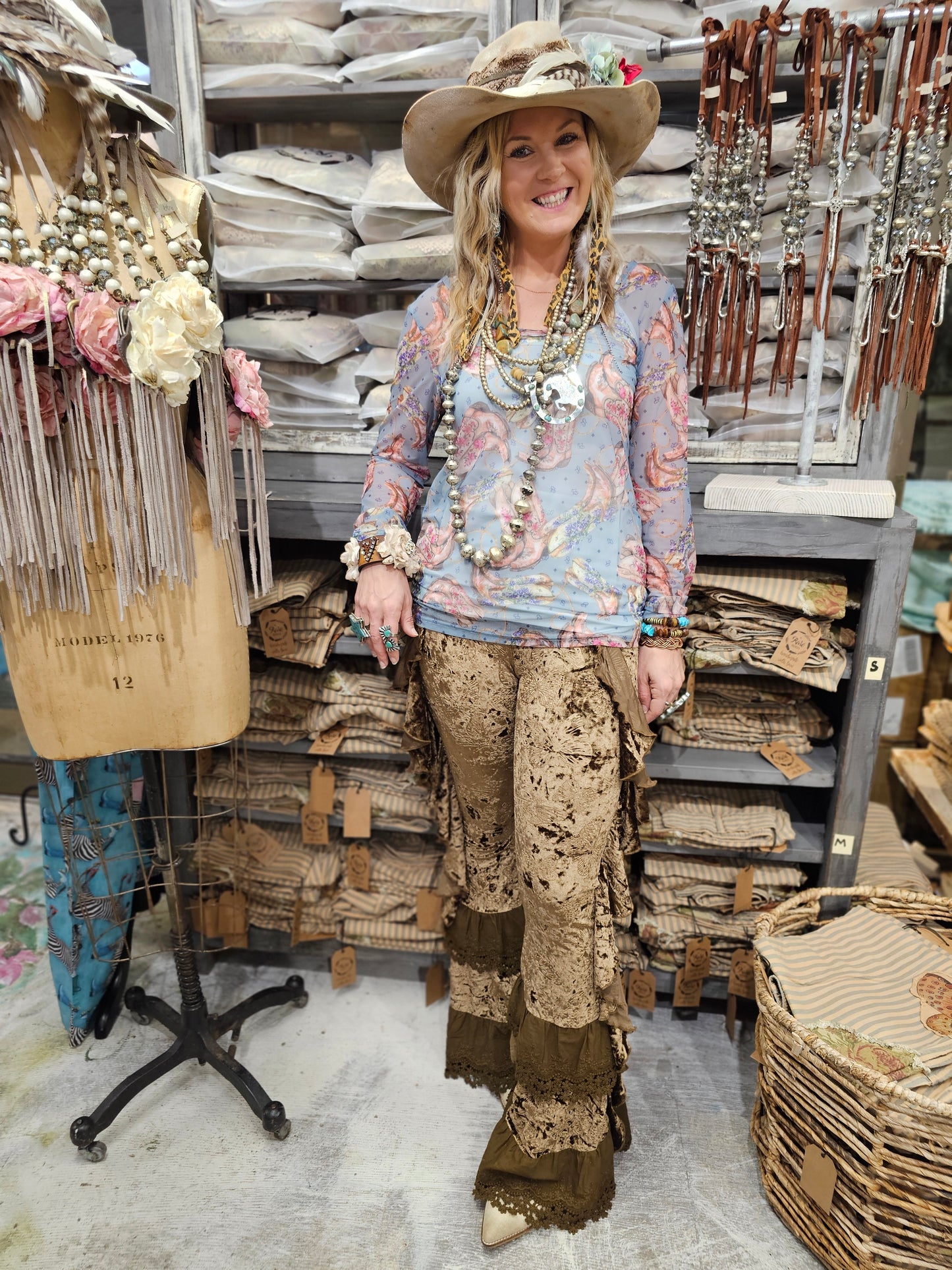 "Boots Were Made for Walkin" Mesh Top