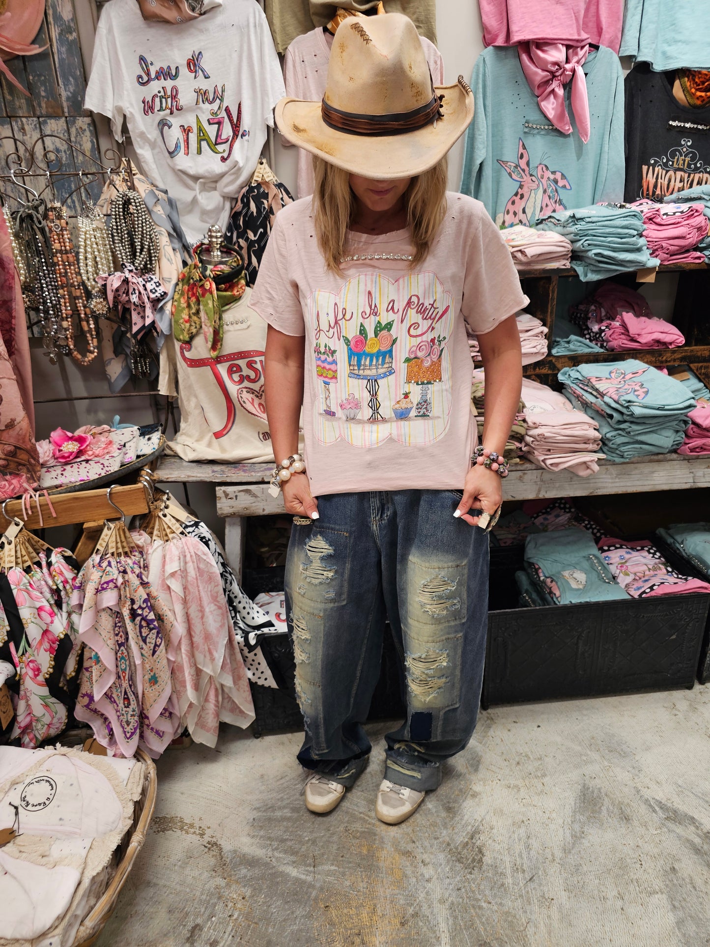 Life Is A Party Tattered Tee