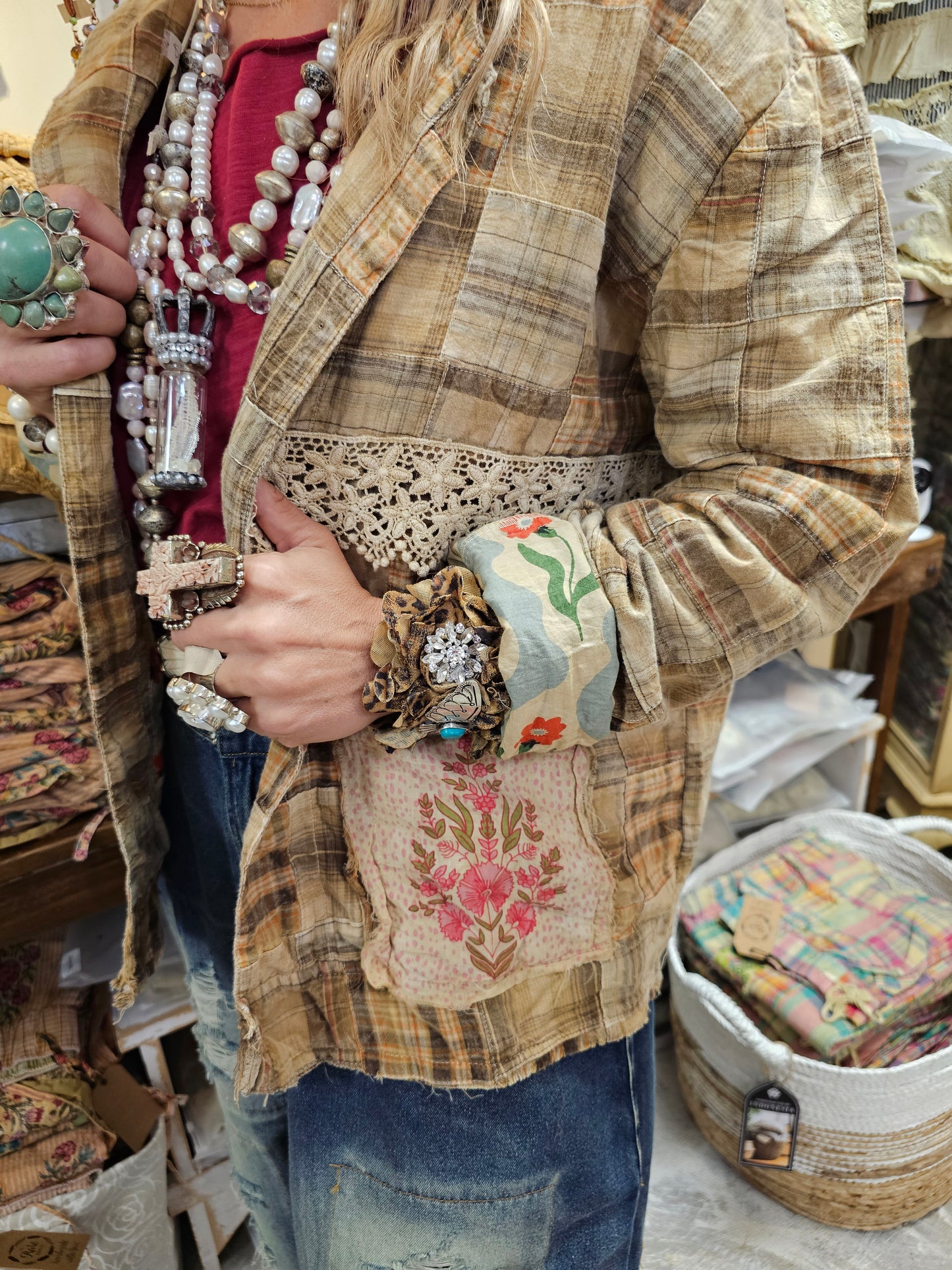 Honey Beige Flower Jacket