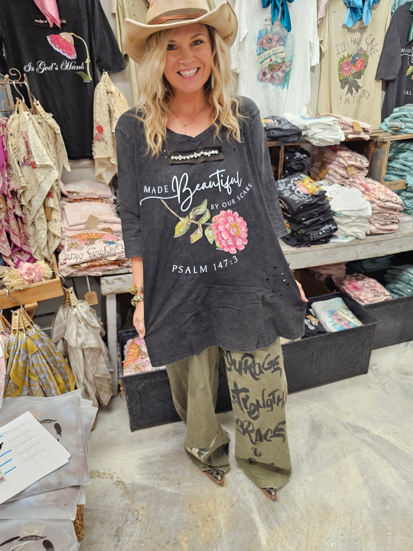 Made Beautiful By Our Scars Tattered Tee