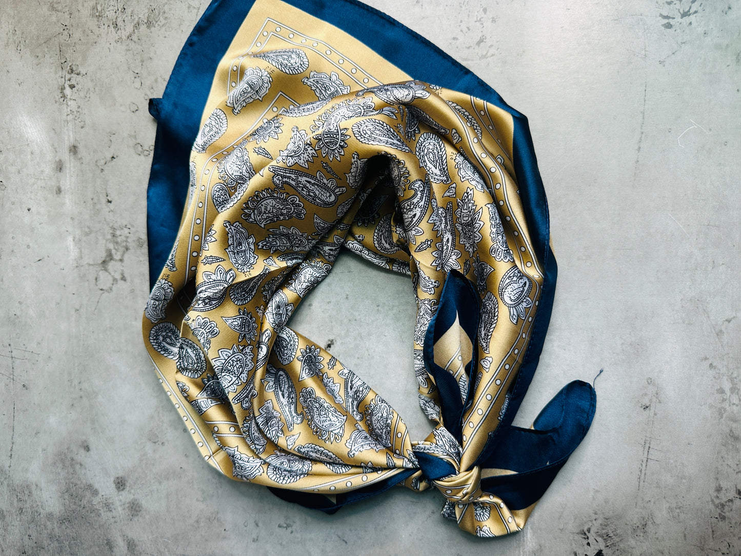 Lemon Sapphire Paisley Wild Rag