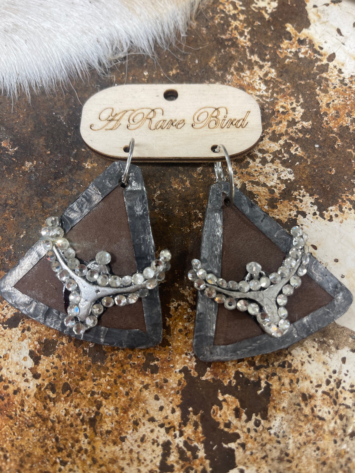 Longhorn Leather Earrings