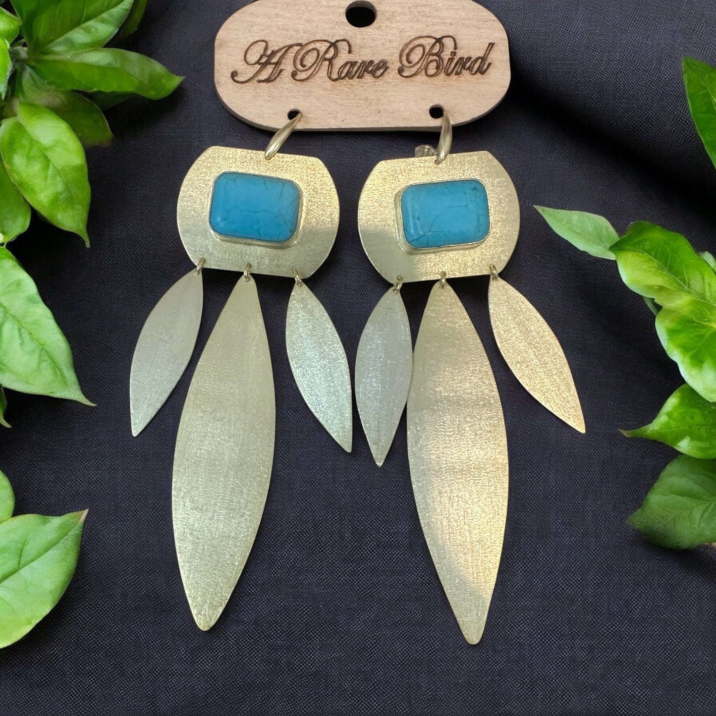 Turquoise Gold Wash earrings