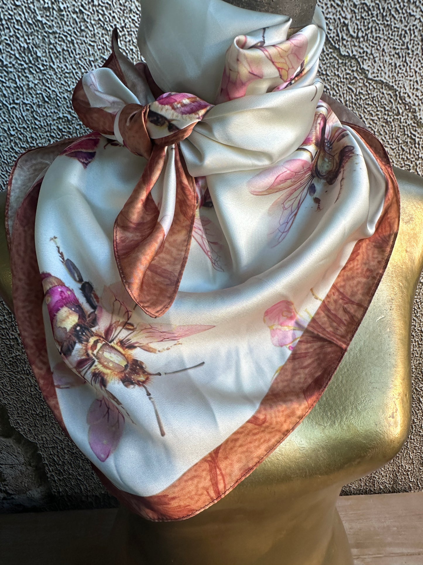 Sweet Honey Bee Silk Rayon Wild Rag