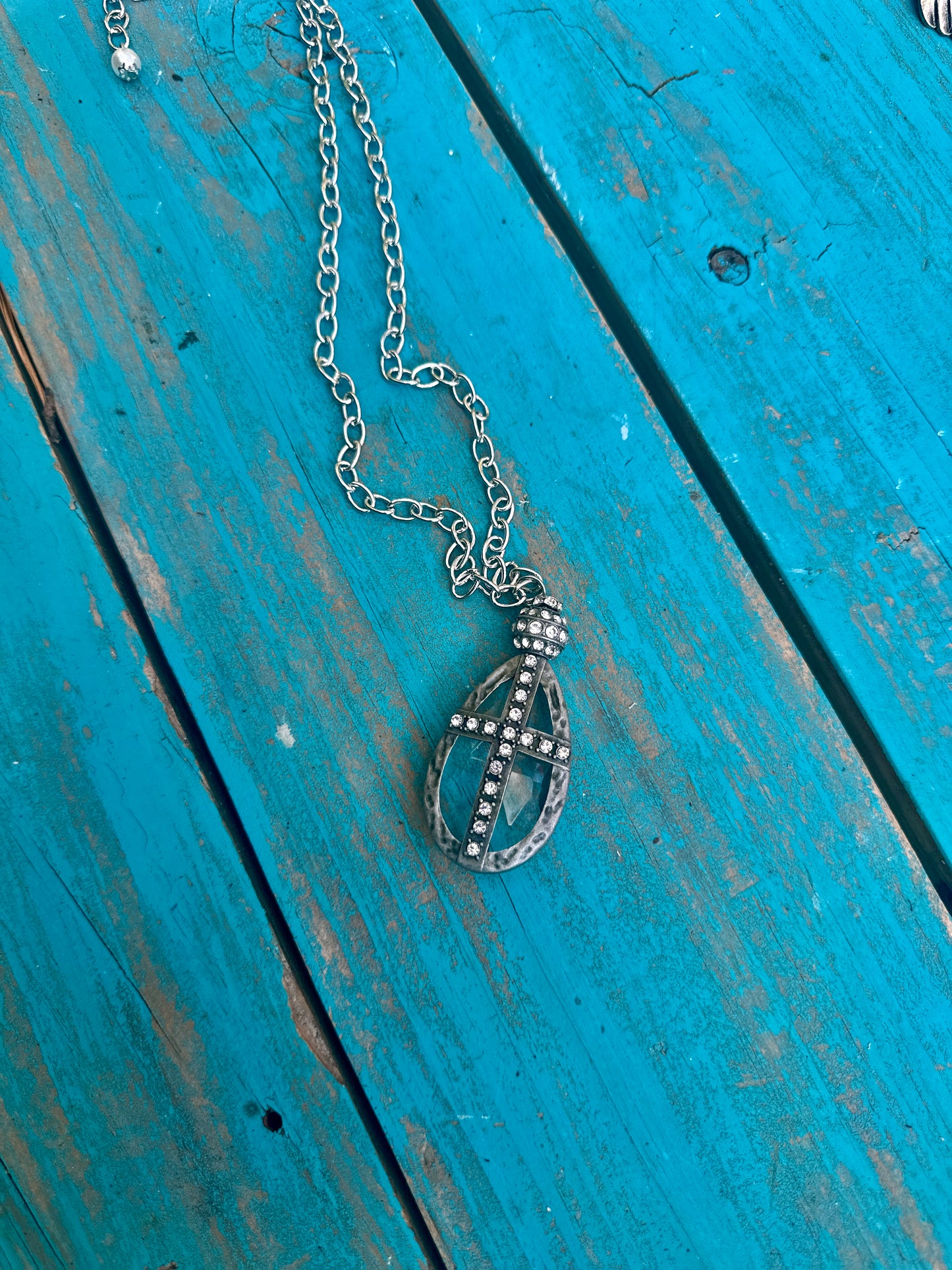 Soldered Crystal Sparkle Pendant Necklace