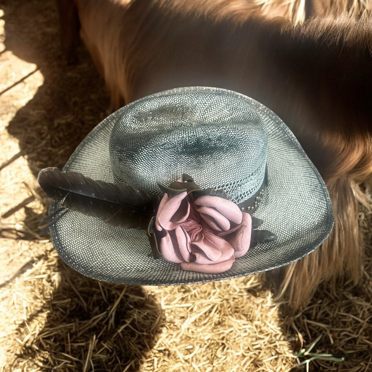 The Pink/Sage Rosie Straw Hat