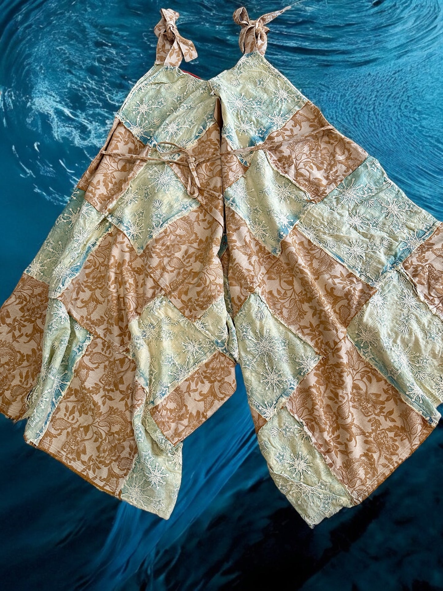 Damask Hand Embroidered Romper