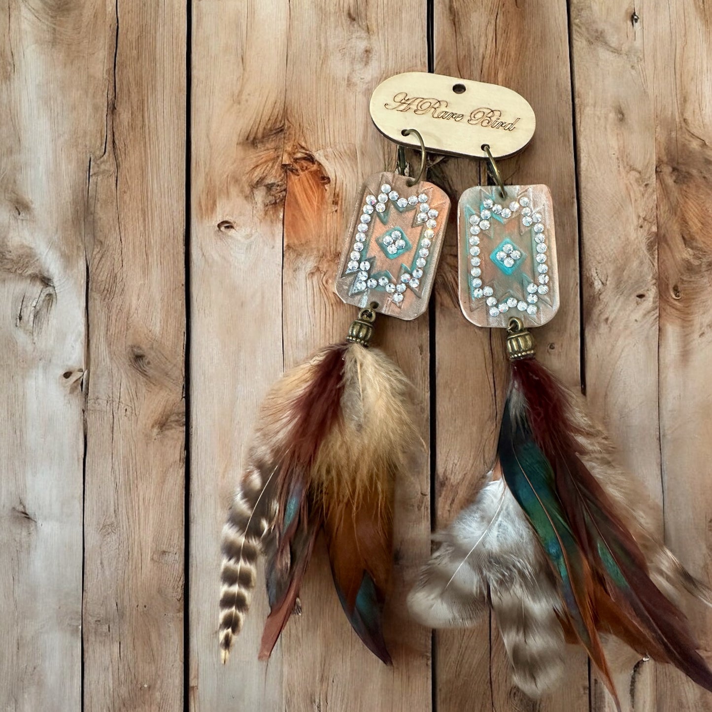 Tooled Feather Earrings
