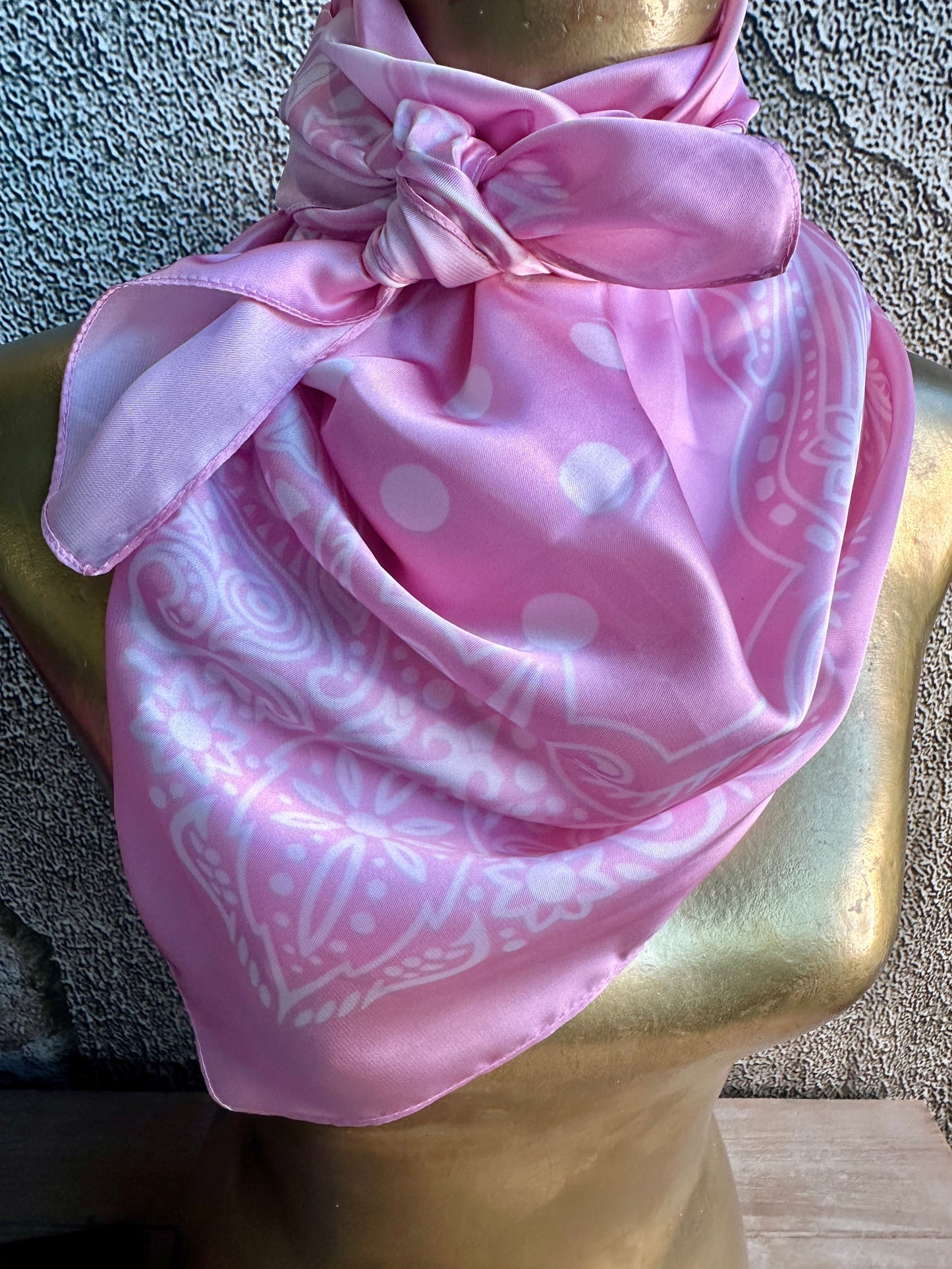 Rose Pink Silk Rare Birds Rayon Wild Rag