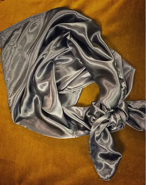 STEEL GRAY SATIN WILD RAG