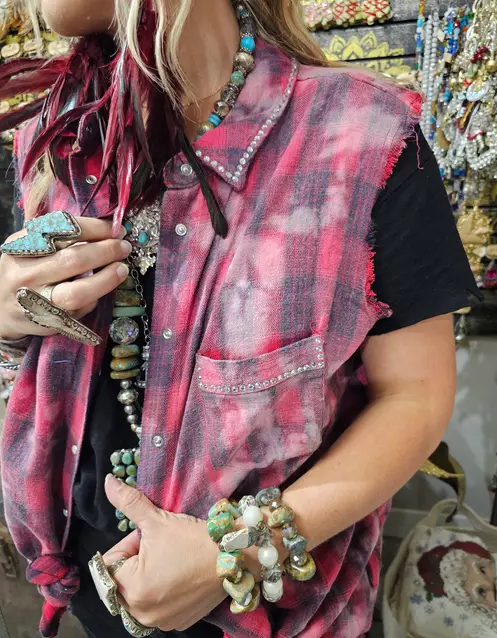 Buffalo Red Distressed Vest