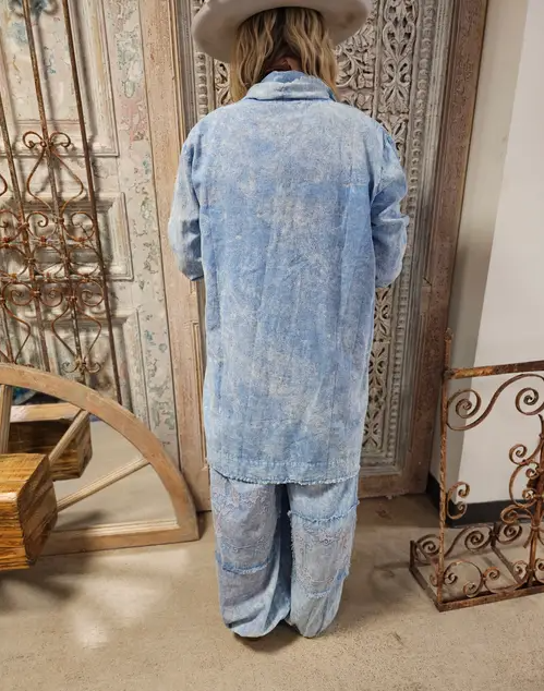 Blue Birdie Stitched Shirt