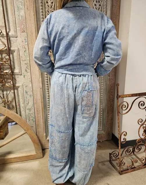 Blue Birdie Stitched Shirt