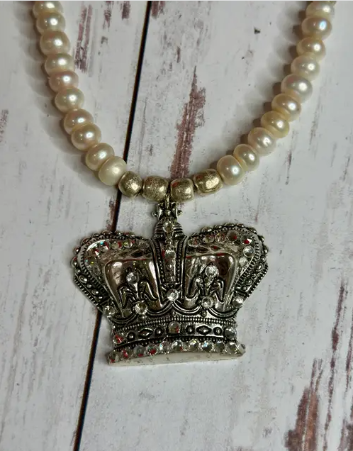 Crystal Crown Pendant Necklace