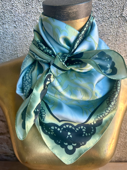 Turquoise Antlers and Lace Wild Rag