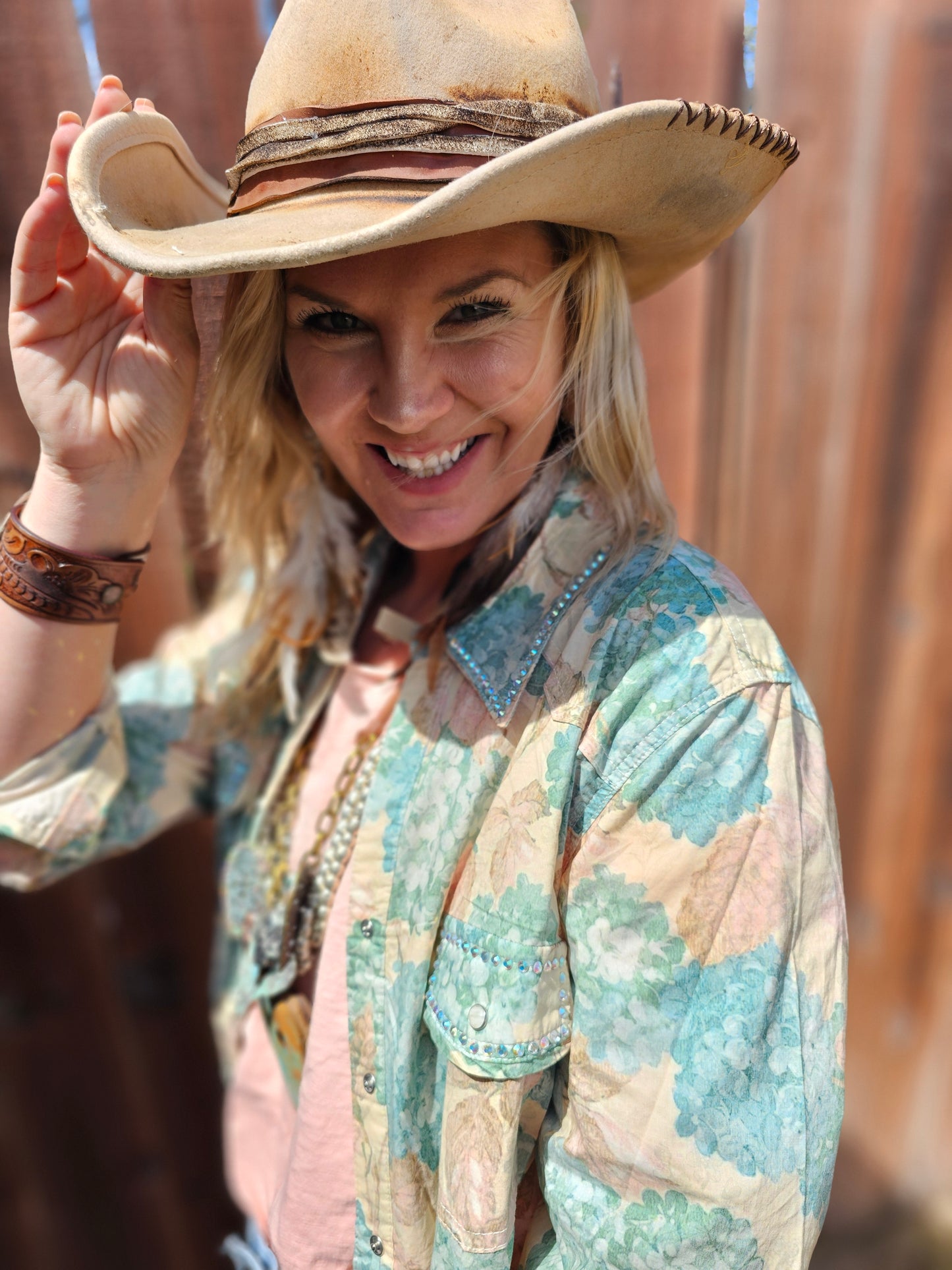 Snap Front Hydrangea Tunic