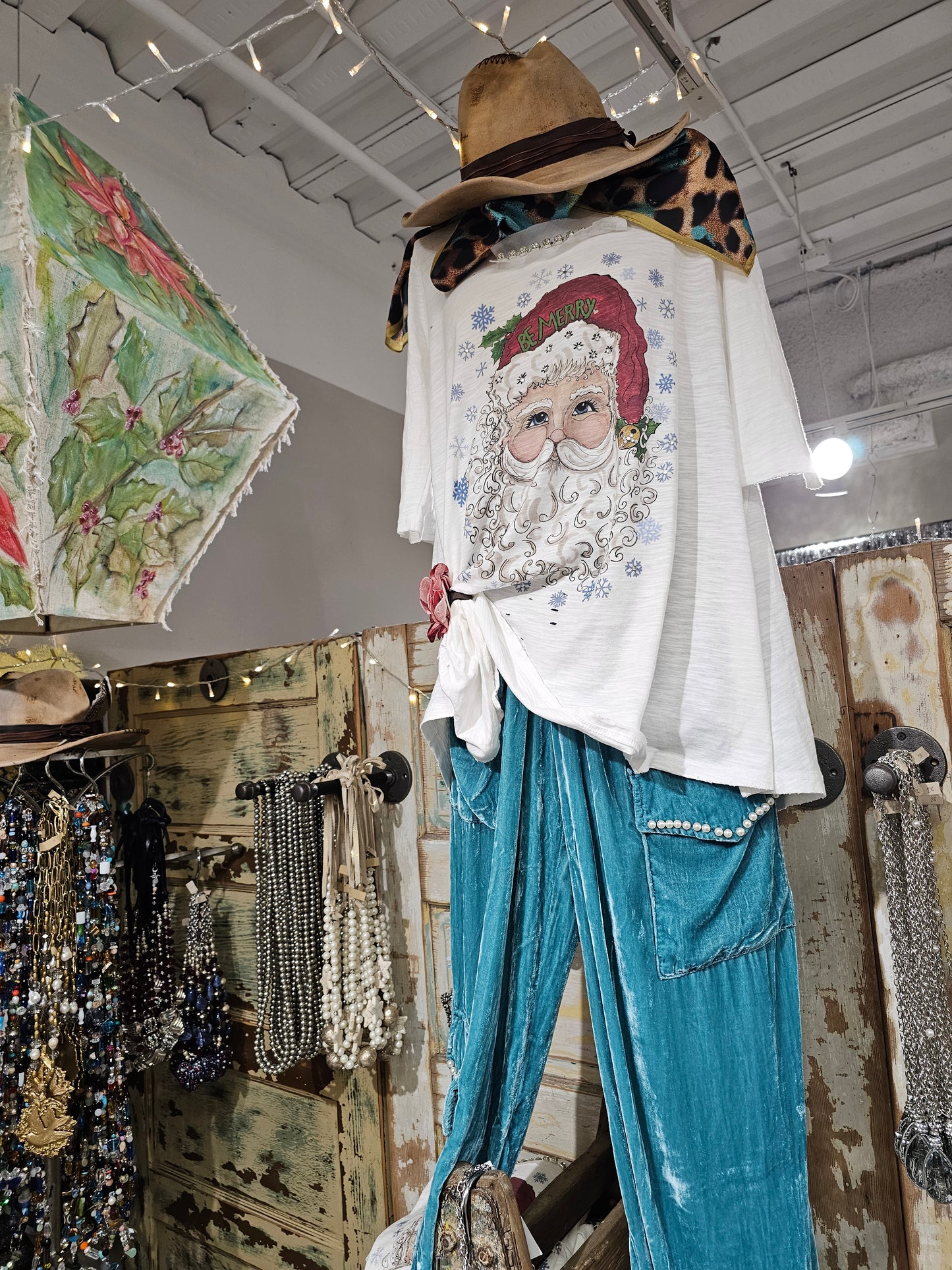 Turquoise Velvet Genie Pants