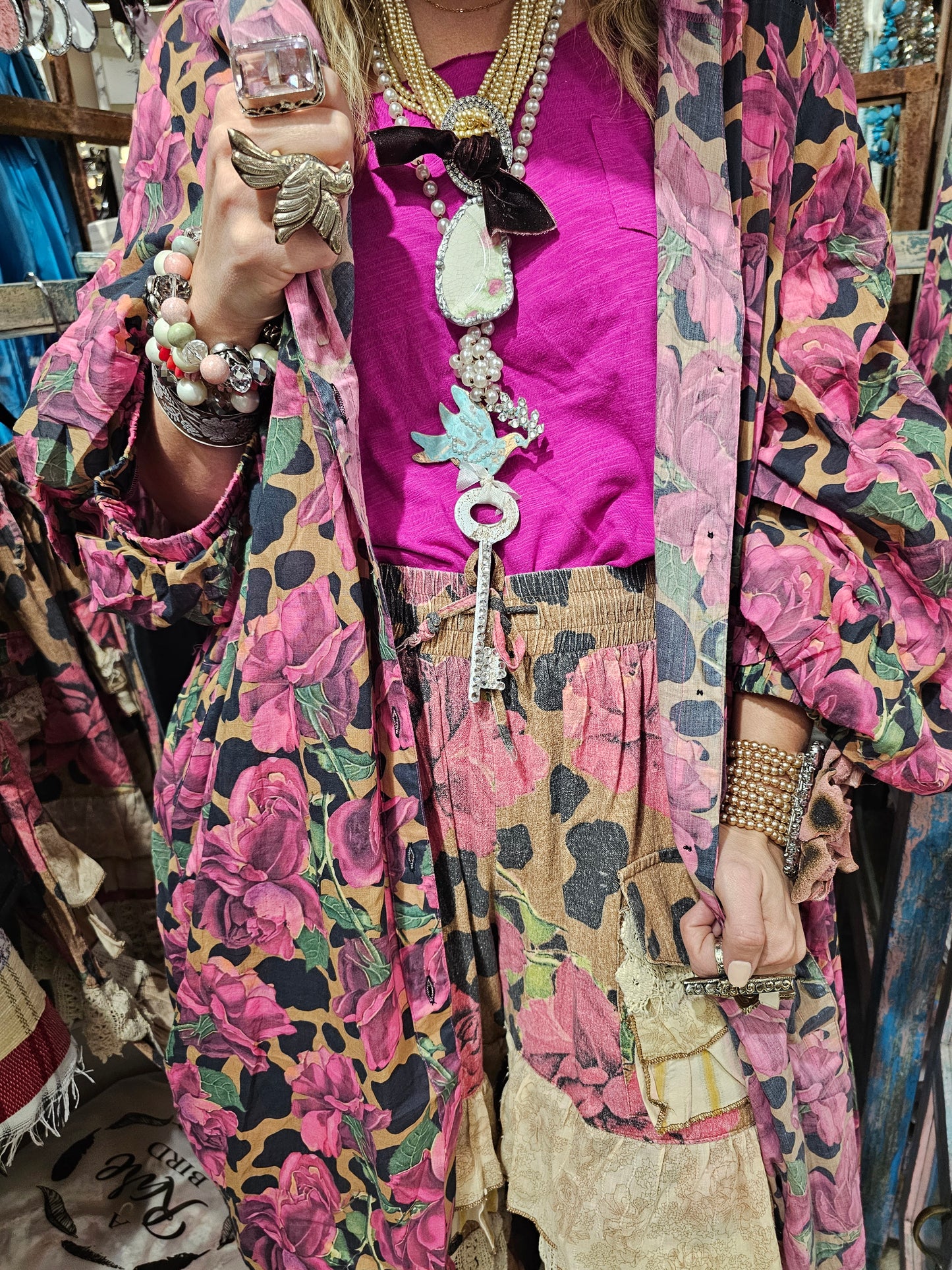Amazing Rose Leopard Duster