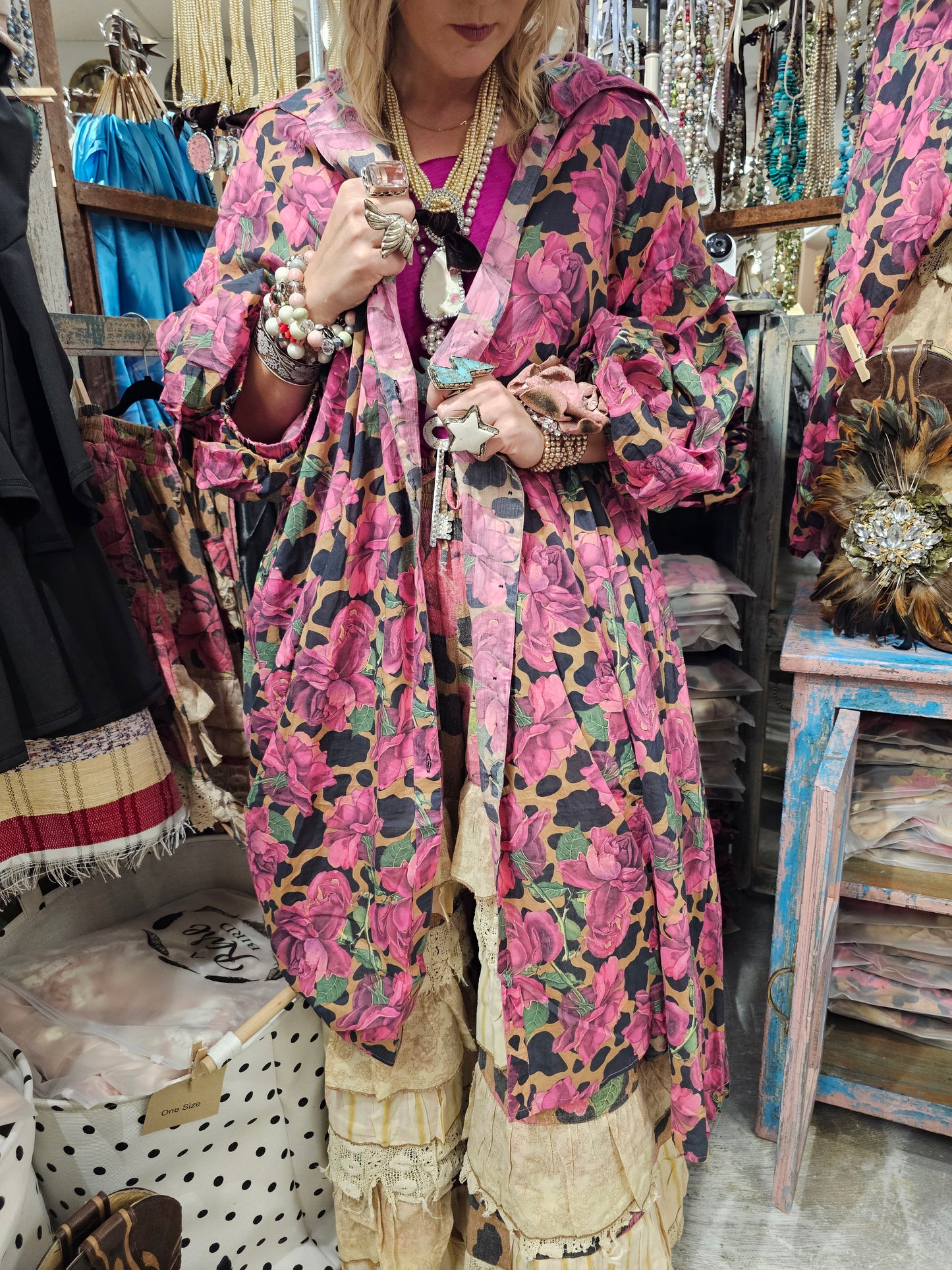Amazing Rose Leopard Duster