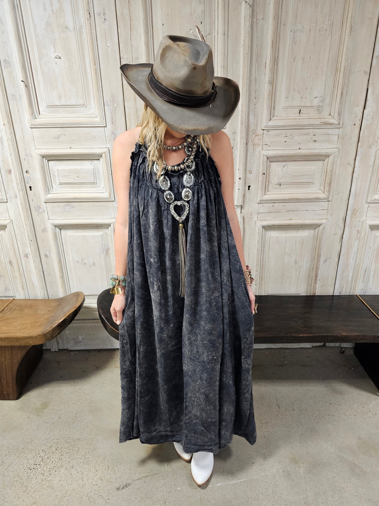 Rust or Black Tuck Dress