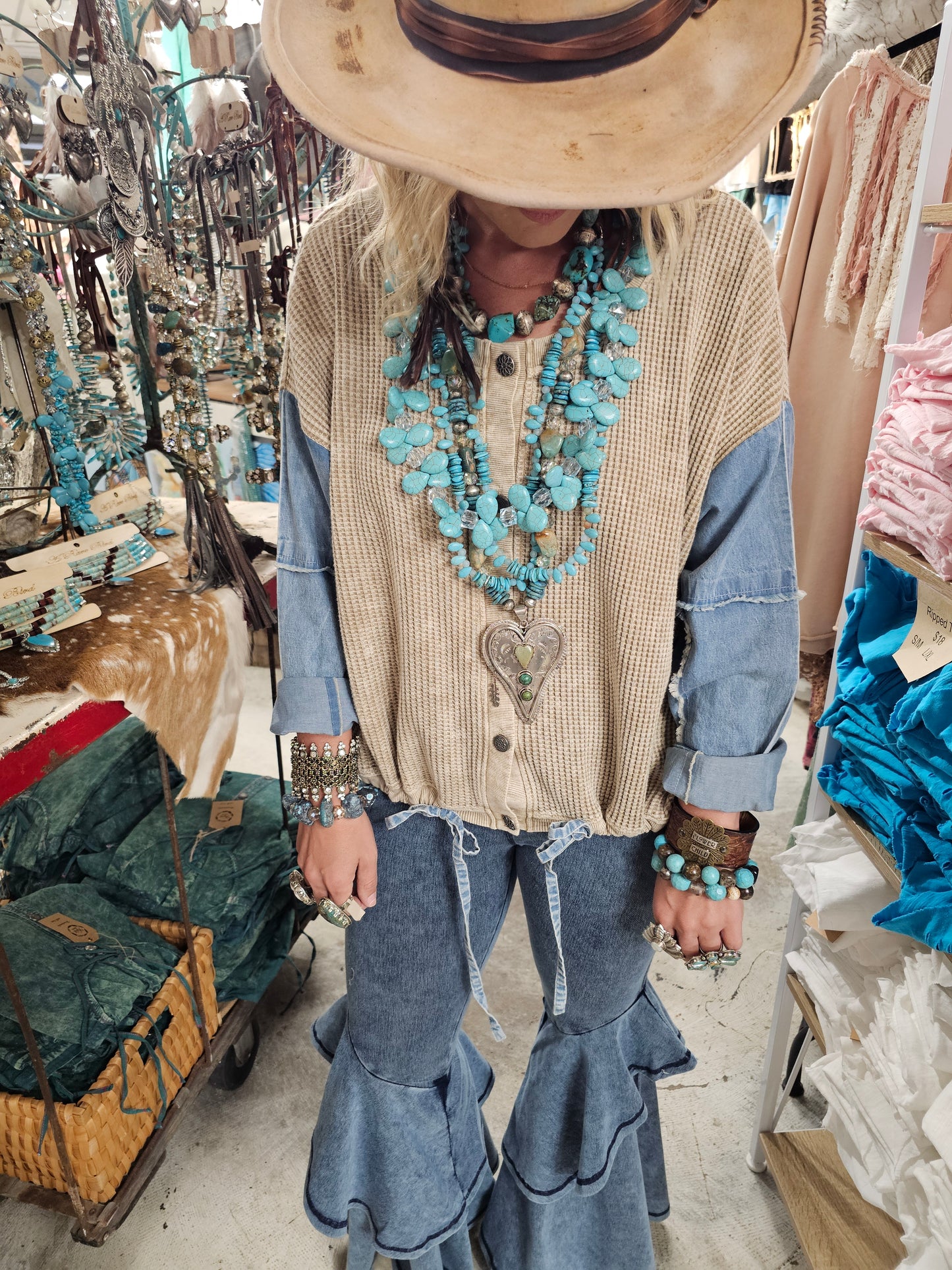 Denim Waffle Jacket