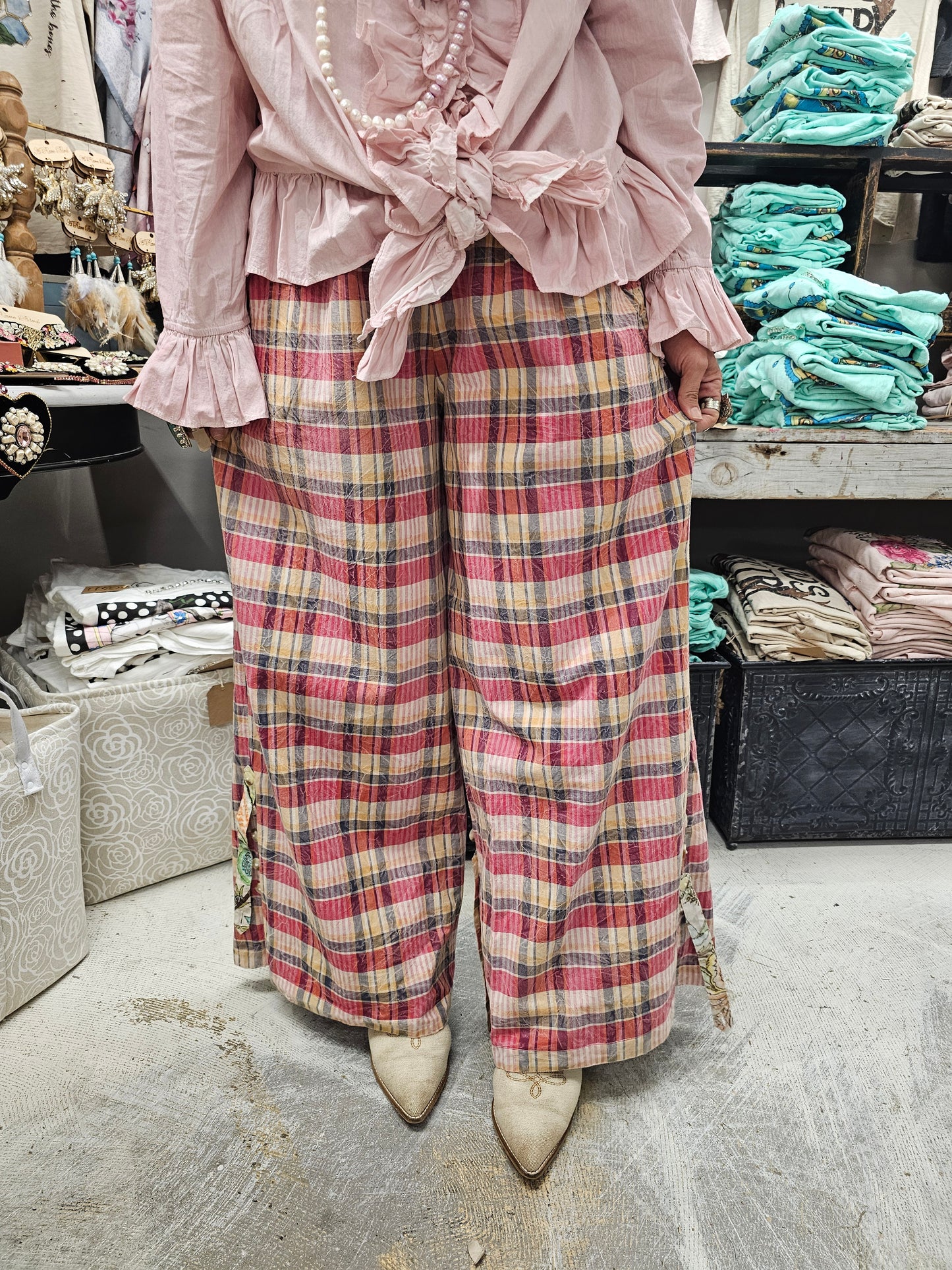 Pink Cotton One Size Ruffle Shirt