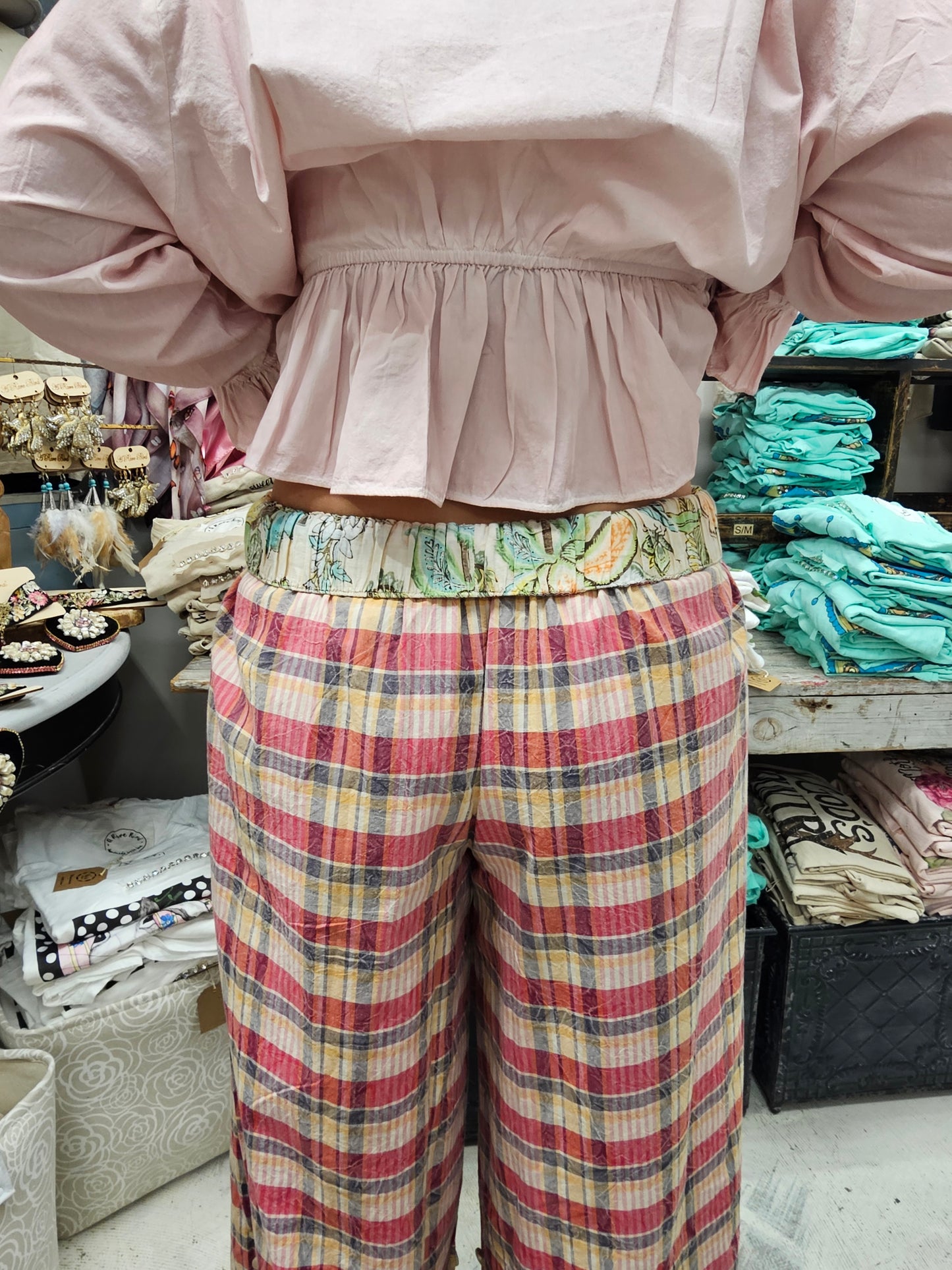 Pink Cotton One Size Ruffle Shirt