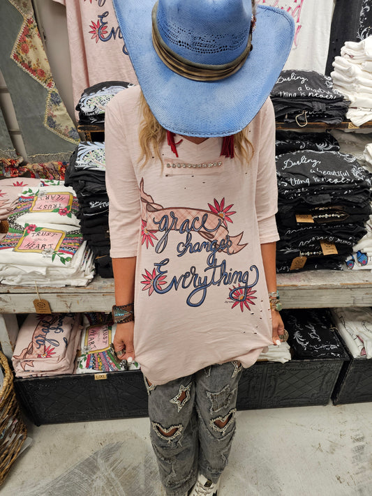 Grace changes Everything Tattered Shirt