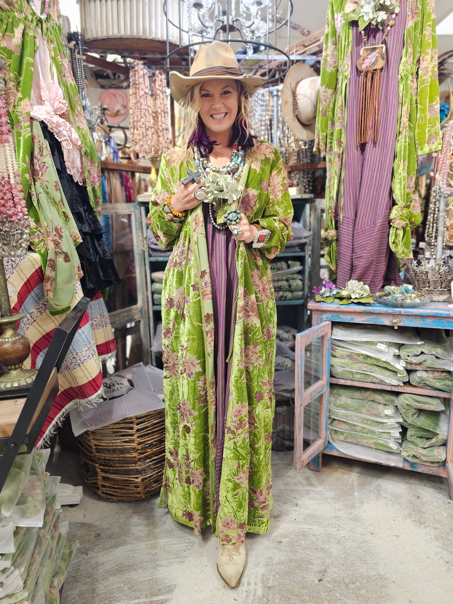 Velvet Burnout Elegant Duster