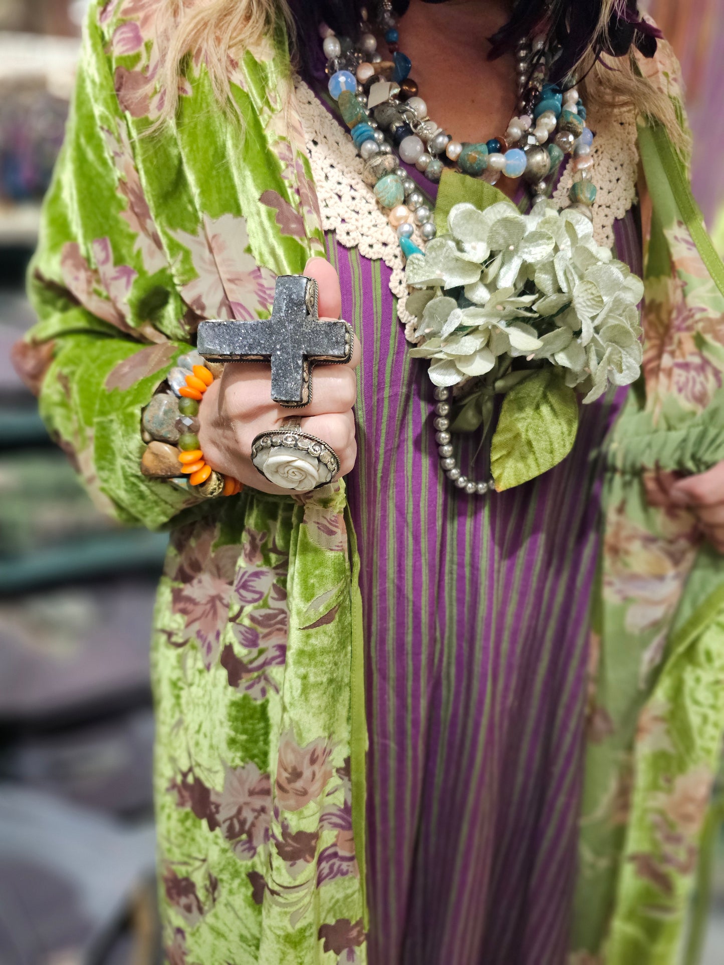 Velvet Burnout Elegant Duster