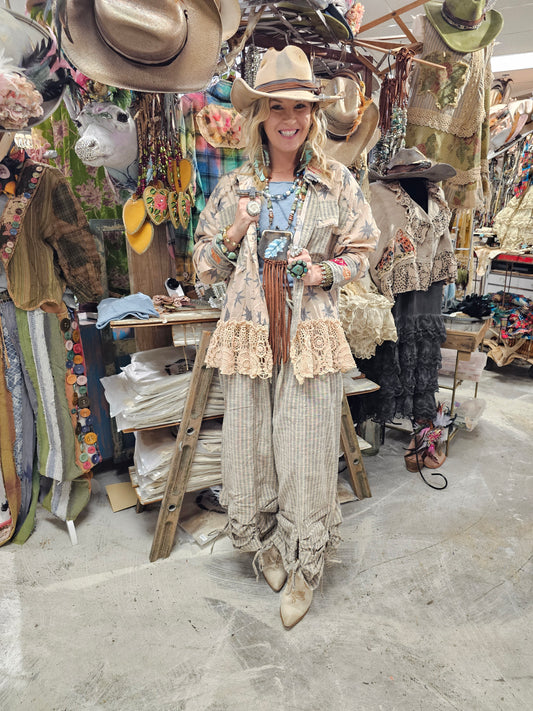 Stripe Peek a Boo Pant