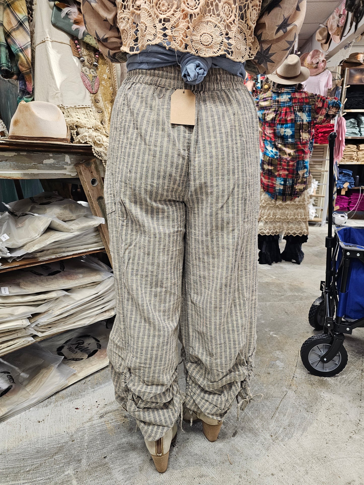 Stripe Peek a Boo Pant