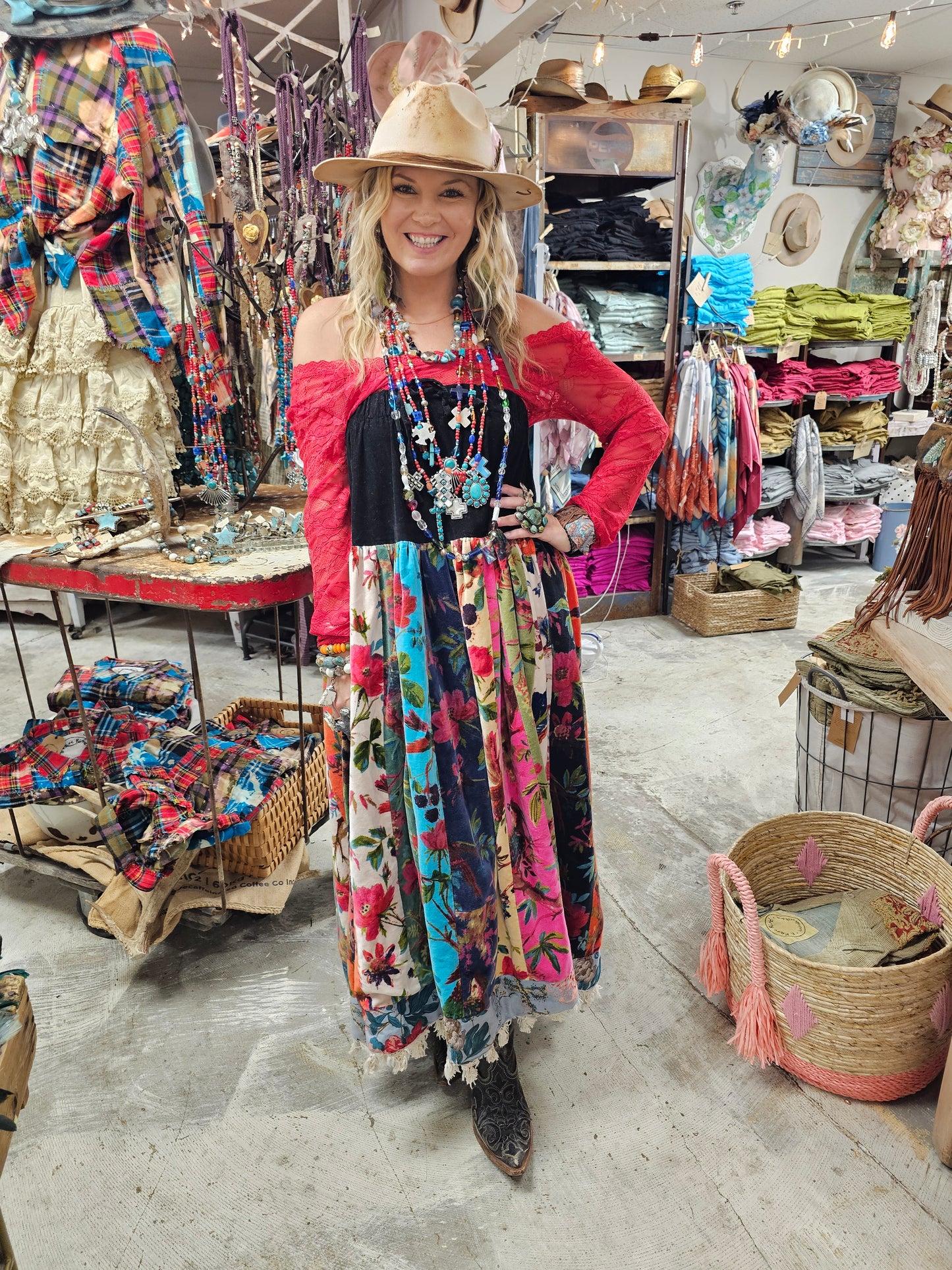 Velvet Patchwork Convertible Skirt/Dress