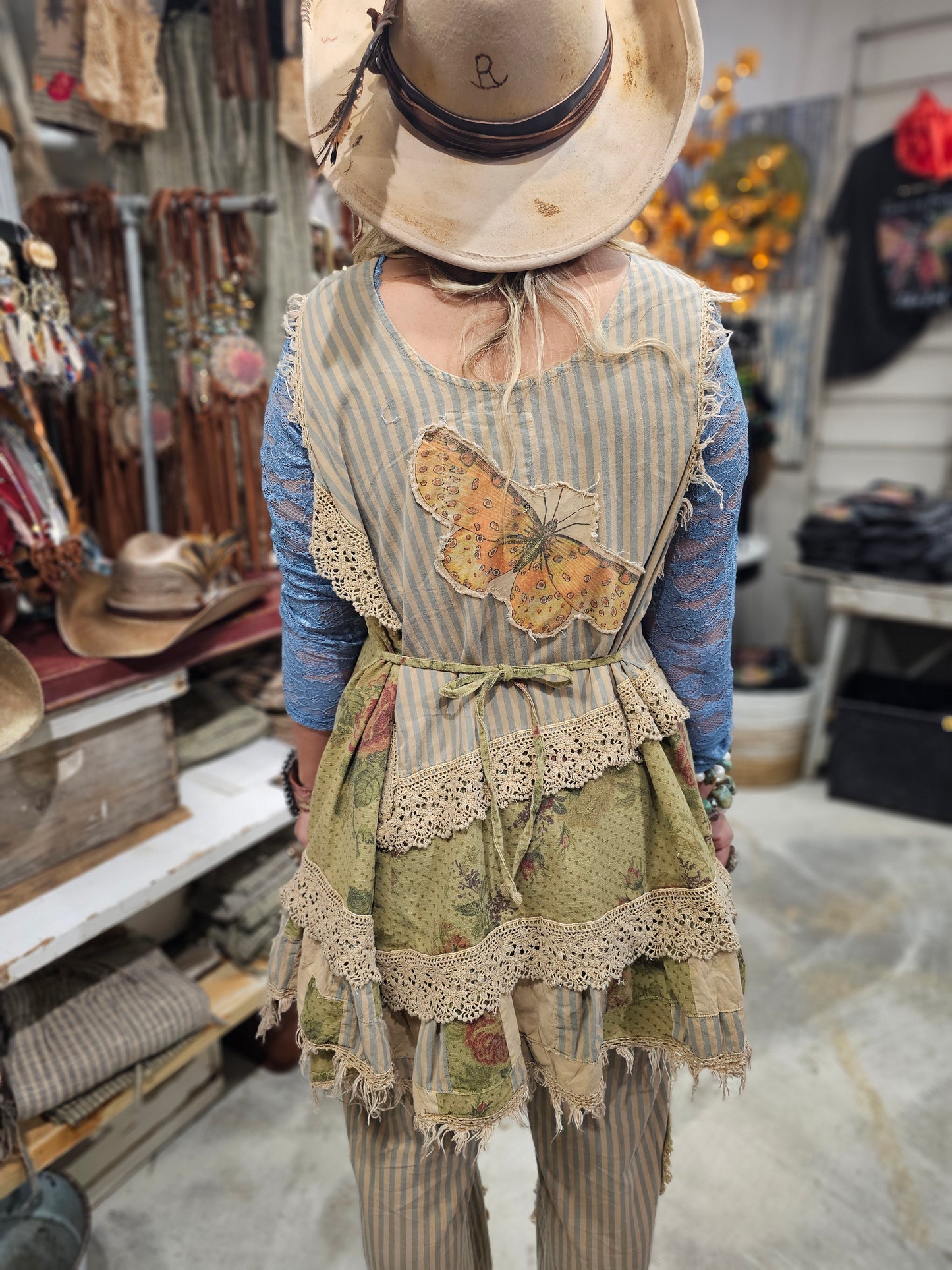 Stripe Butterfly Shirt Dress