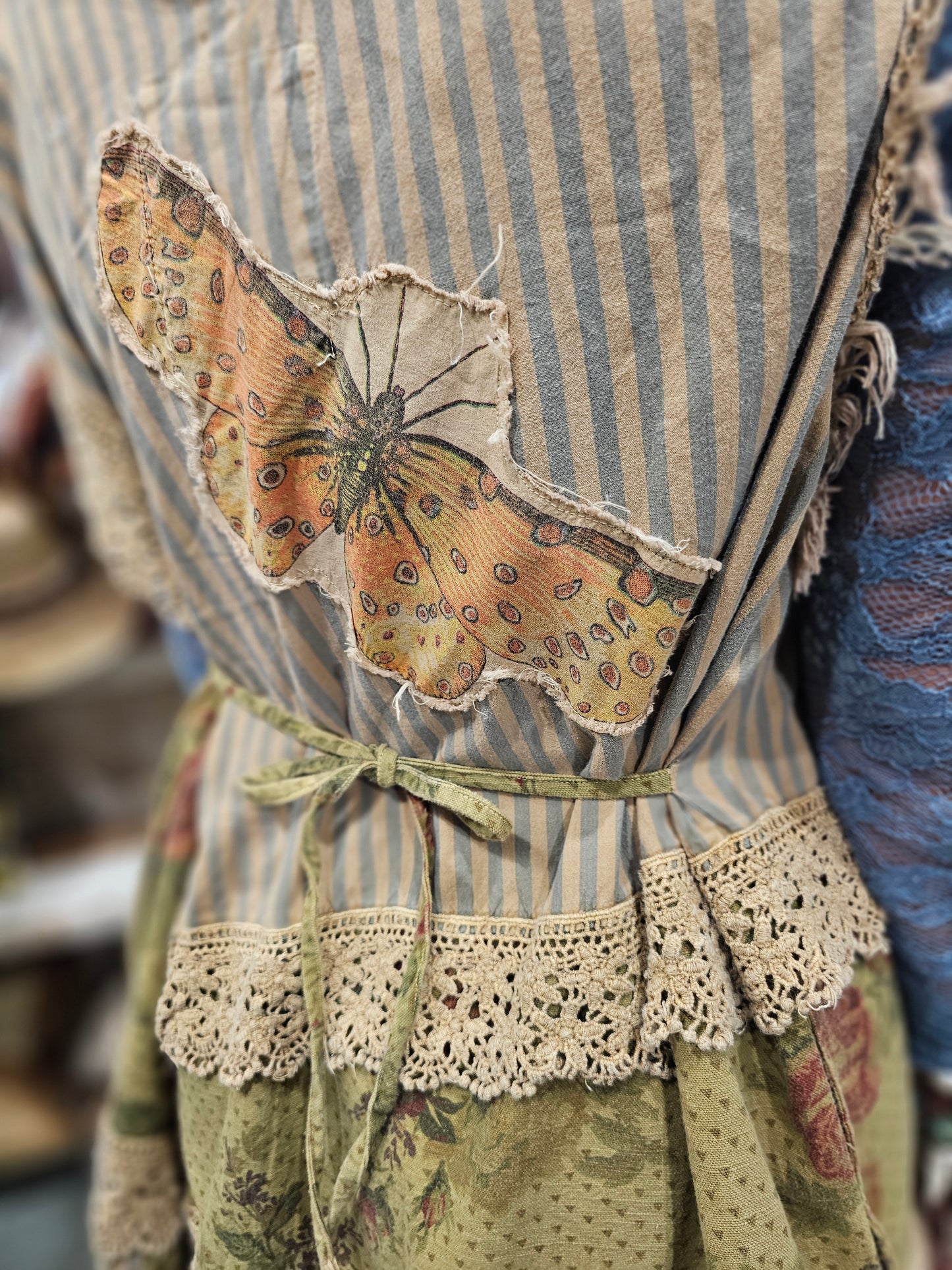 Stripe Butterfly Shirt Dress