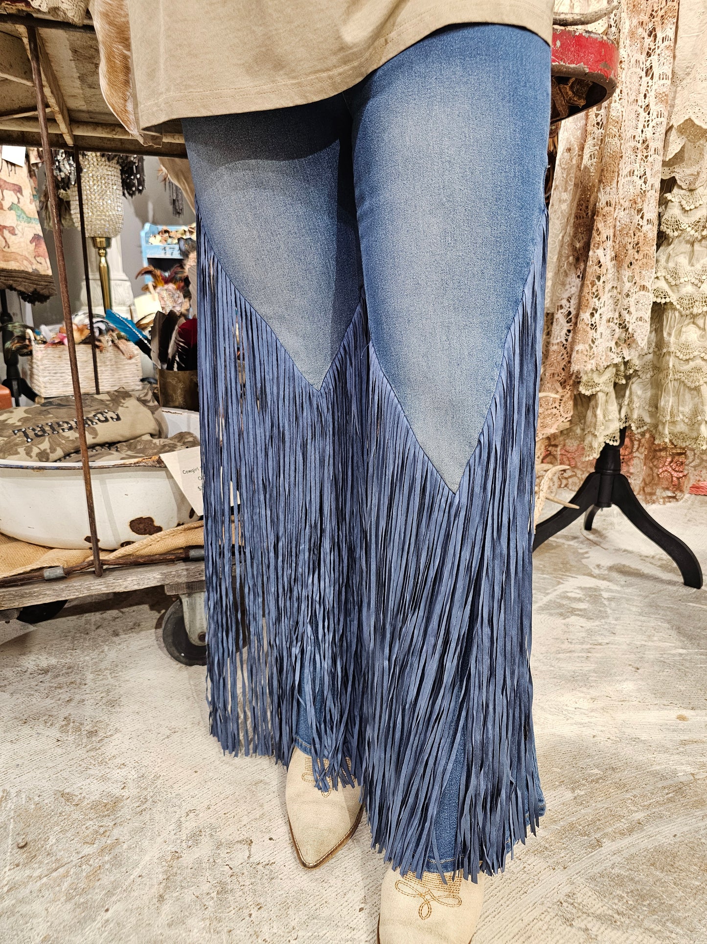 Fringe Snap Jeans