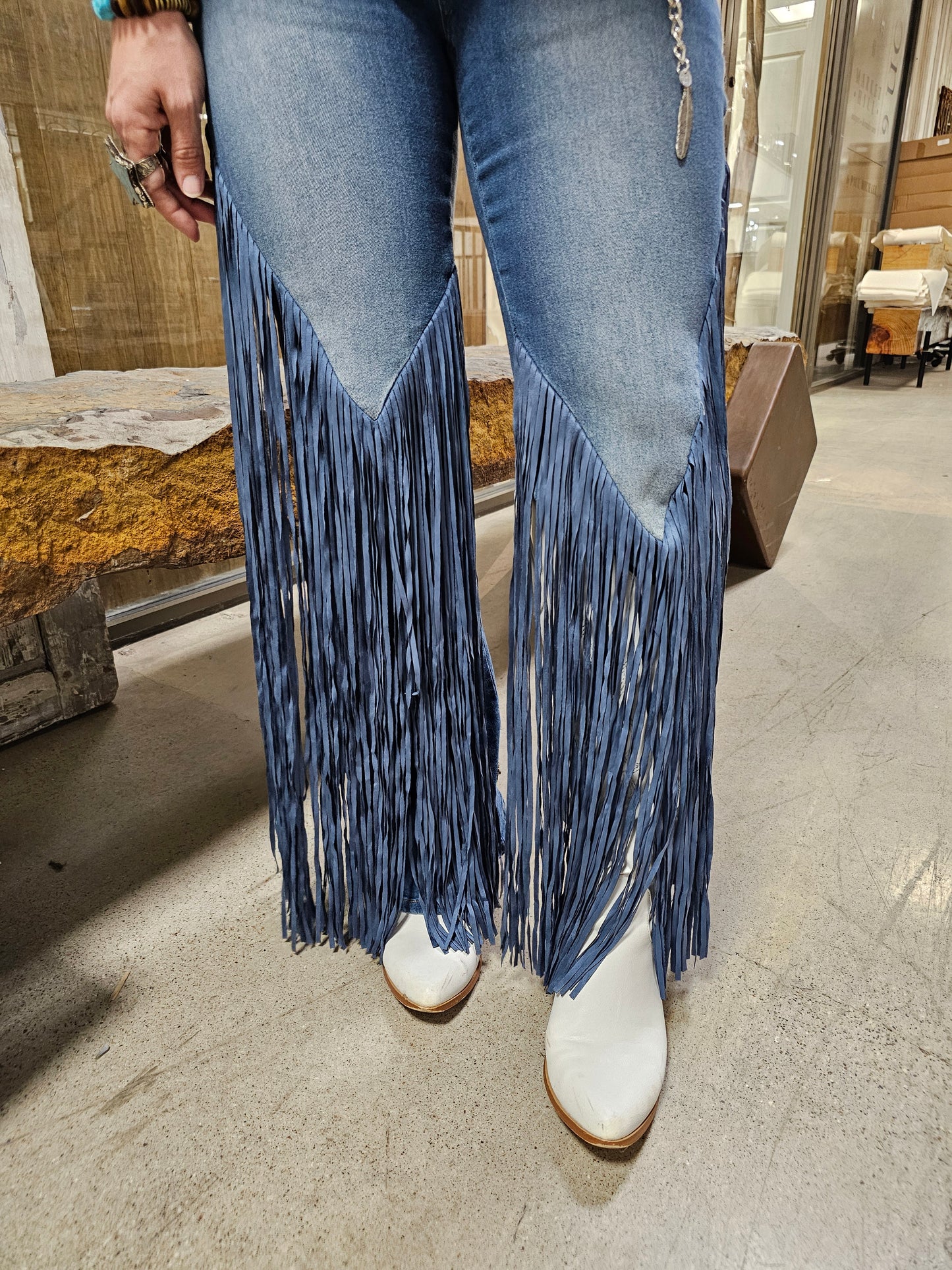 Fringe Snap Jeans