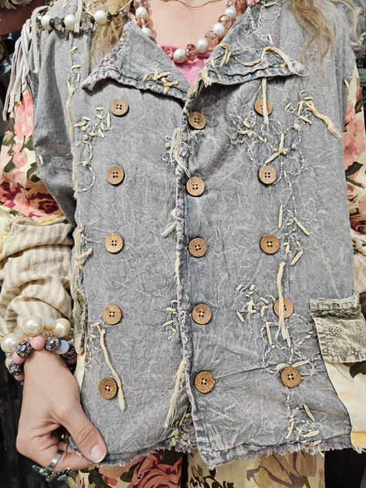 Chambray Knotted Shirt/Jacket
