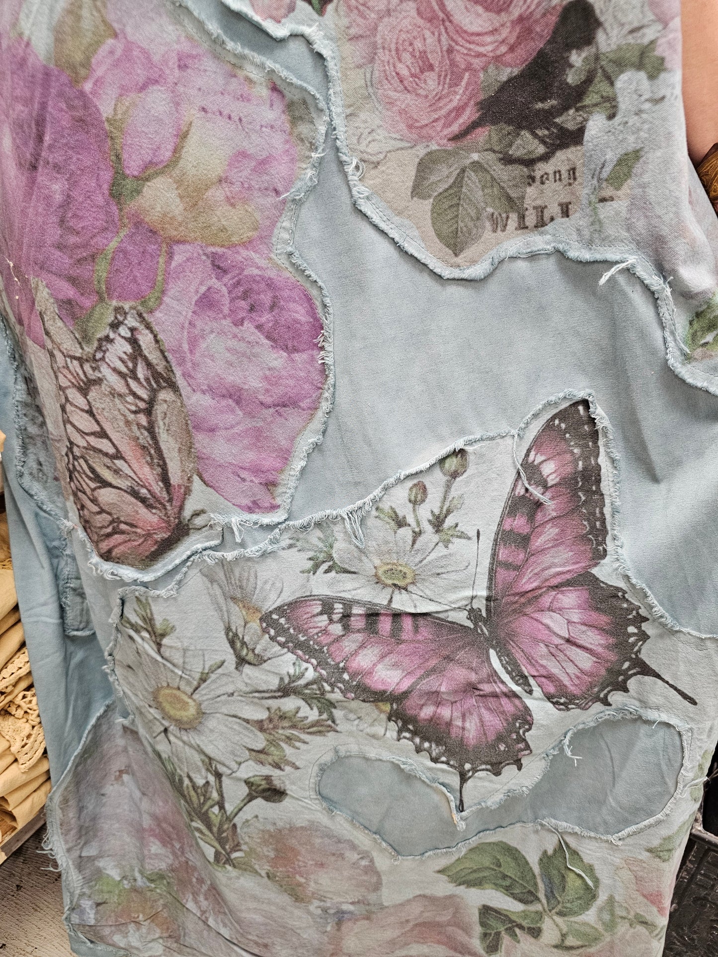 Blue Butterfly T-shirt Dress