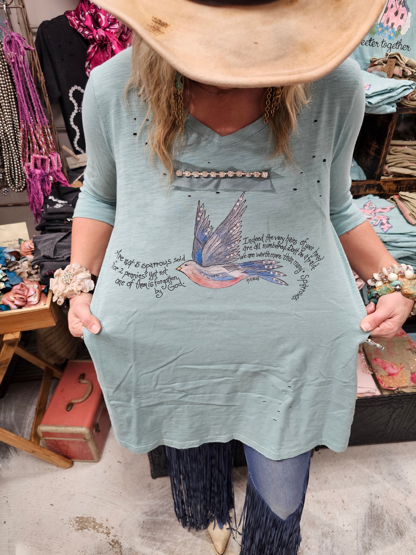 Worth More Than Many Sparrows Tattered Shirt