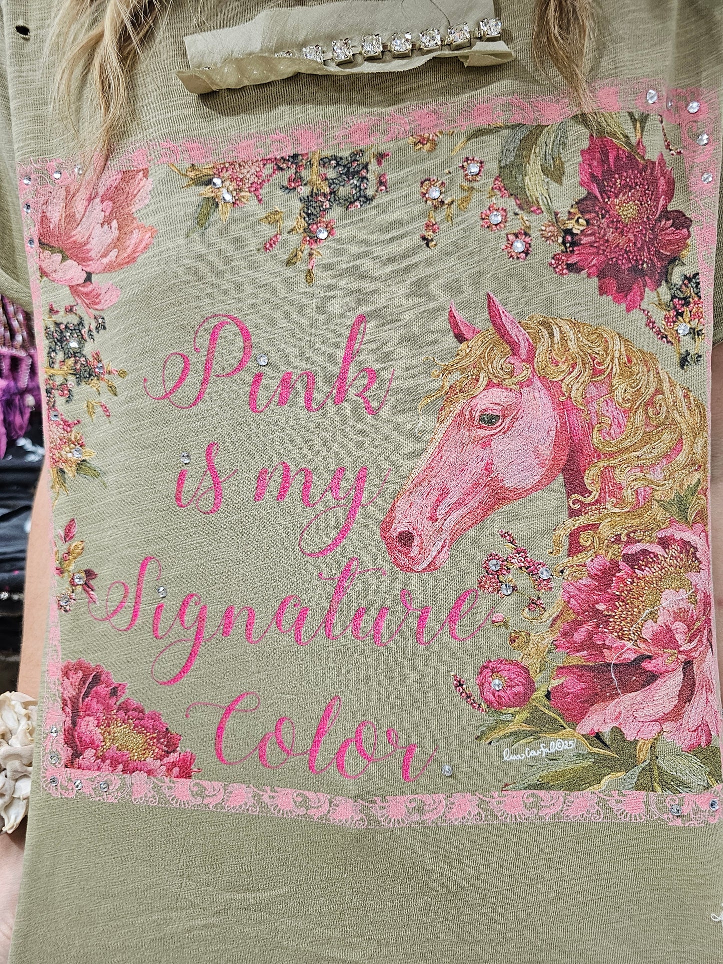 Pink Is My Signature Color Tattered Shirt
