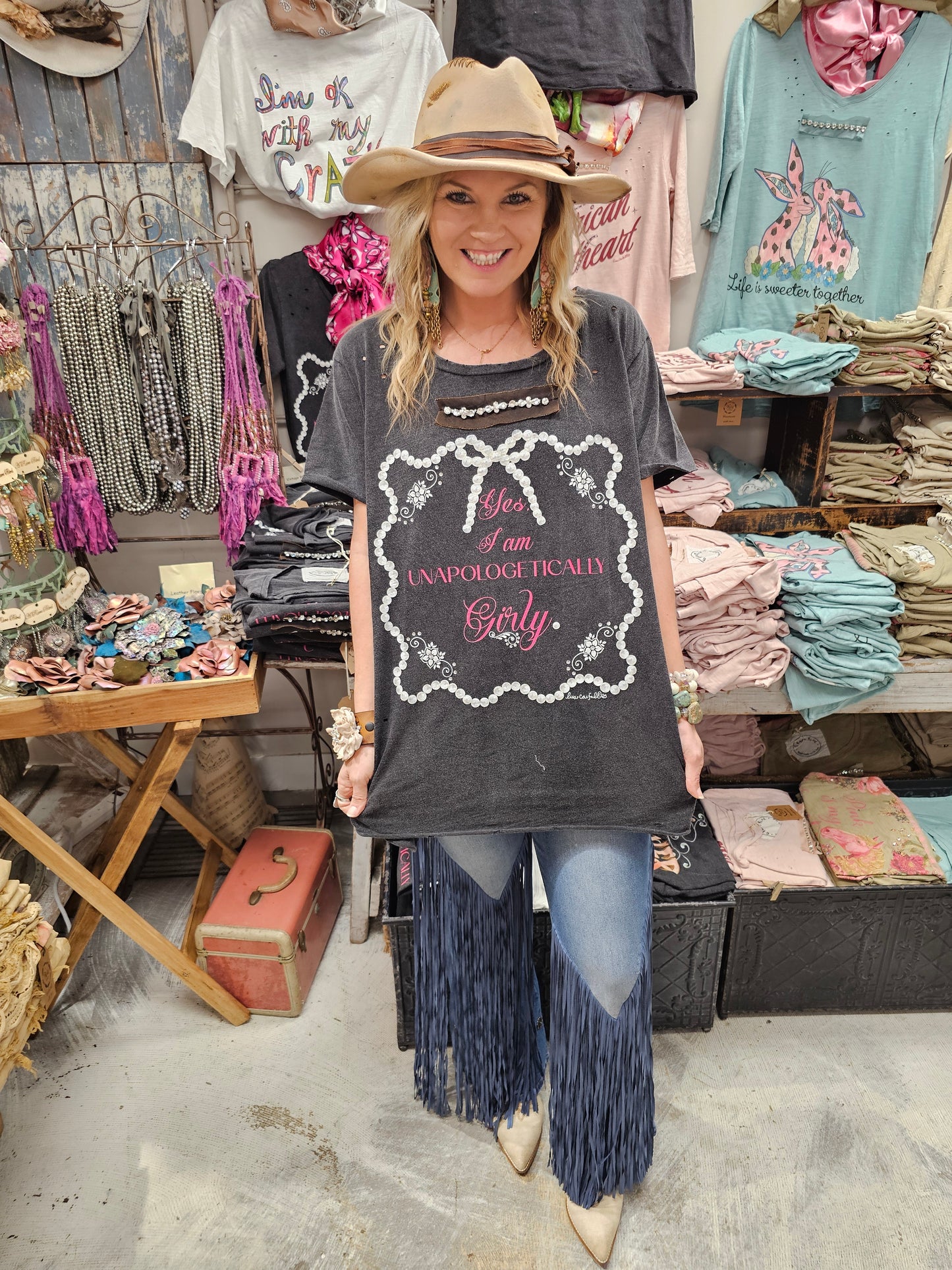 Unapologetically Girly Tattered Tee