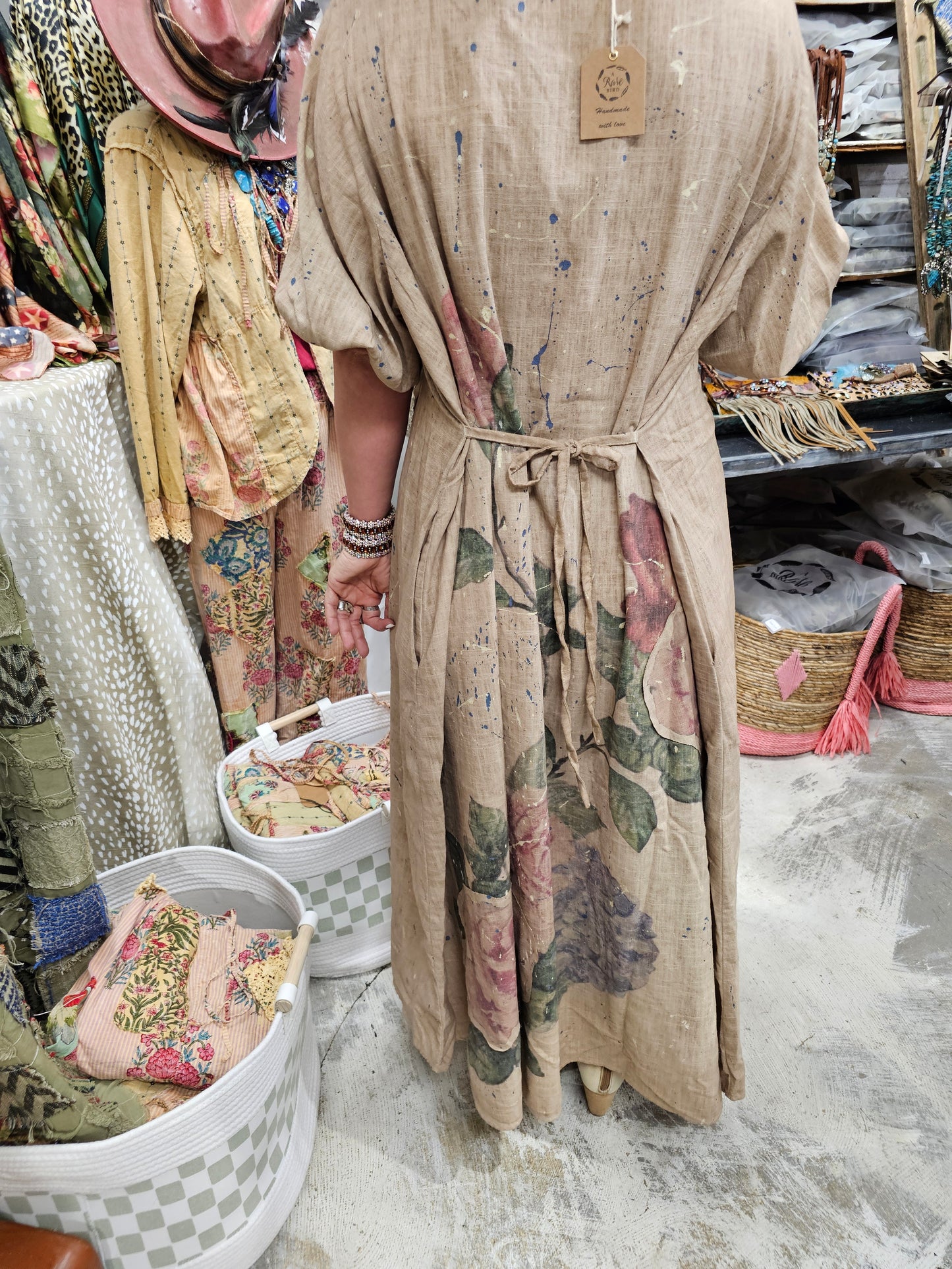 Linen Rose Dress