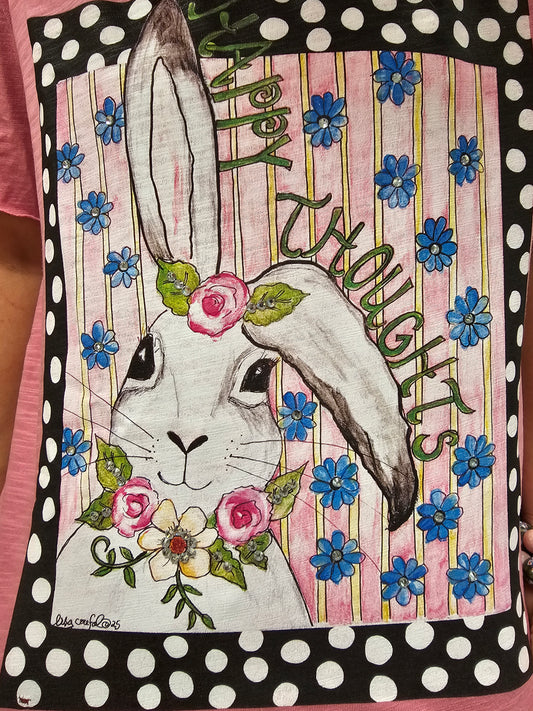 Happy Thoughts Bunny Tattered Tee