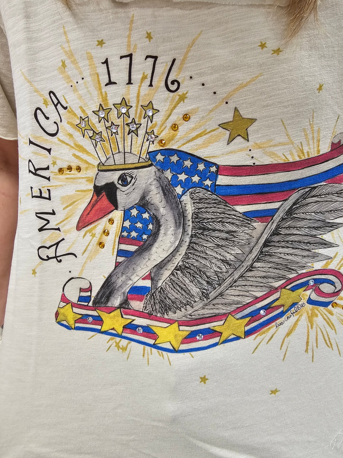 America Swan Tattered Tee