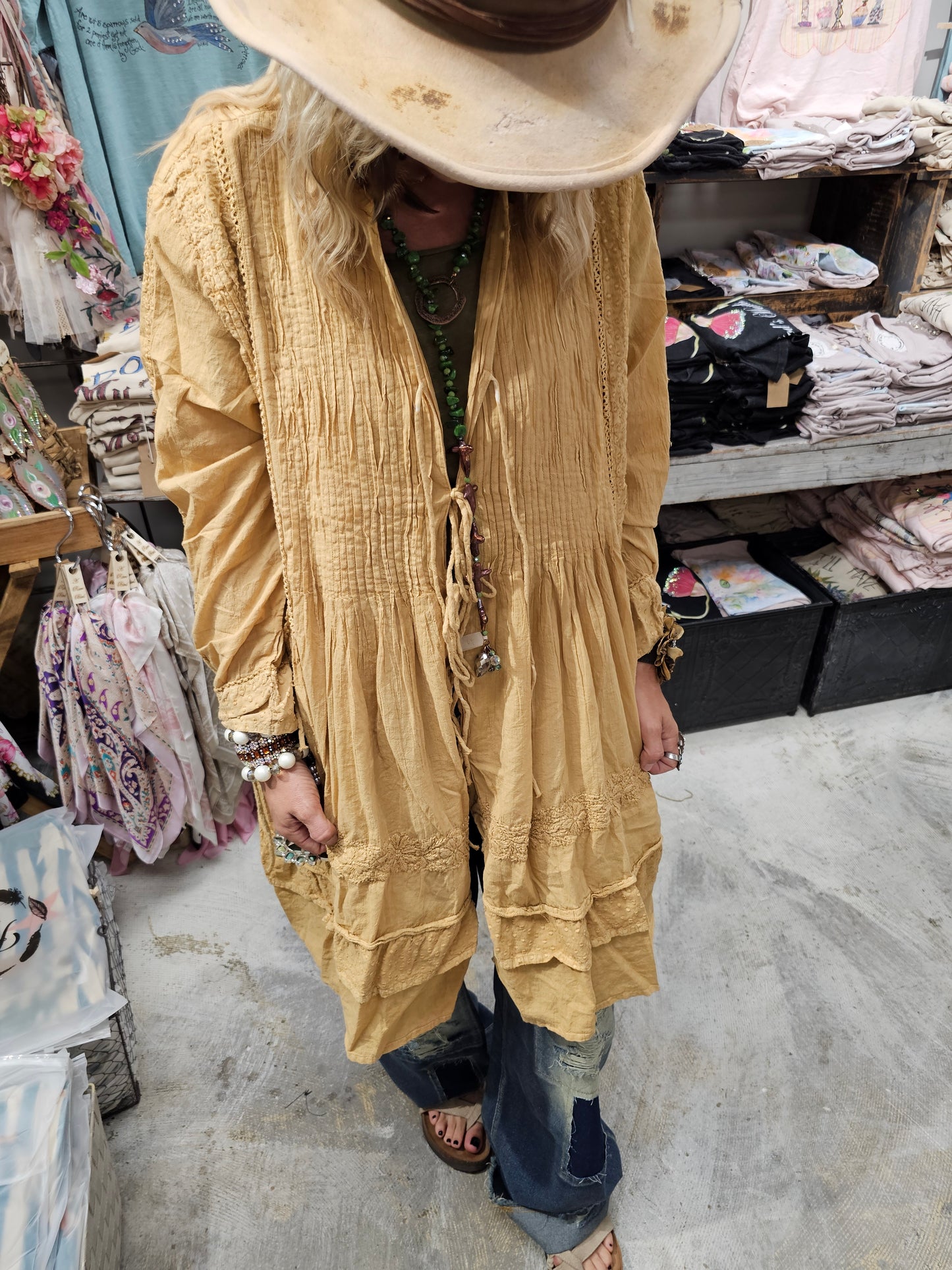 Mustard Tie Top