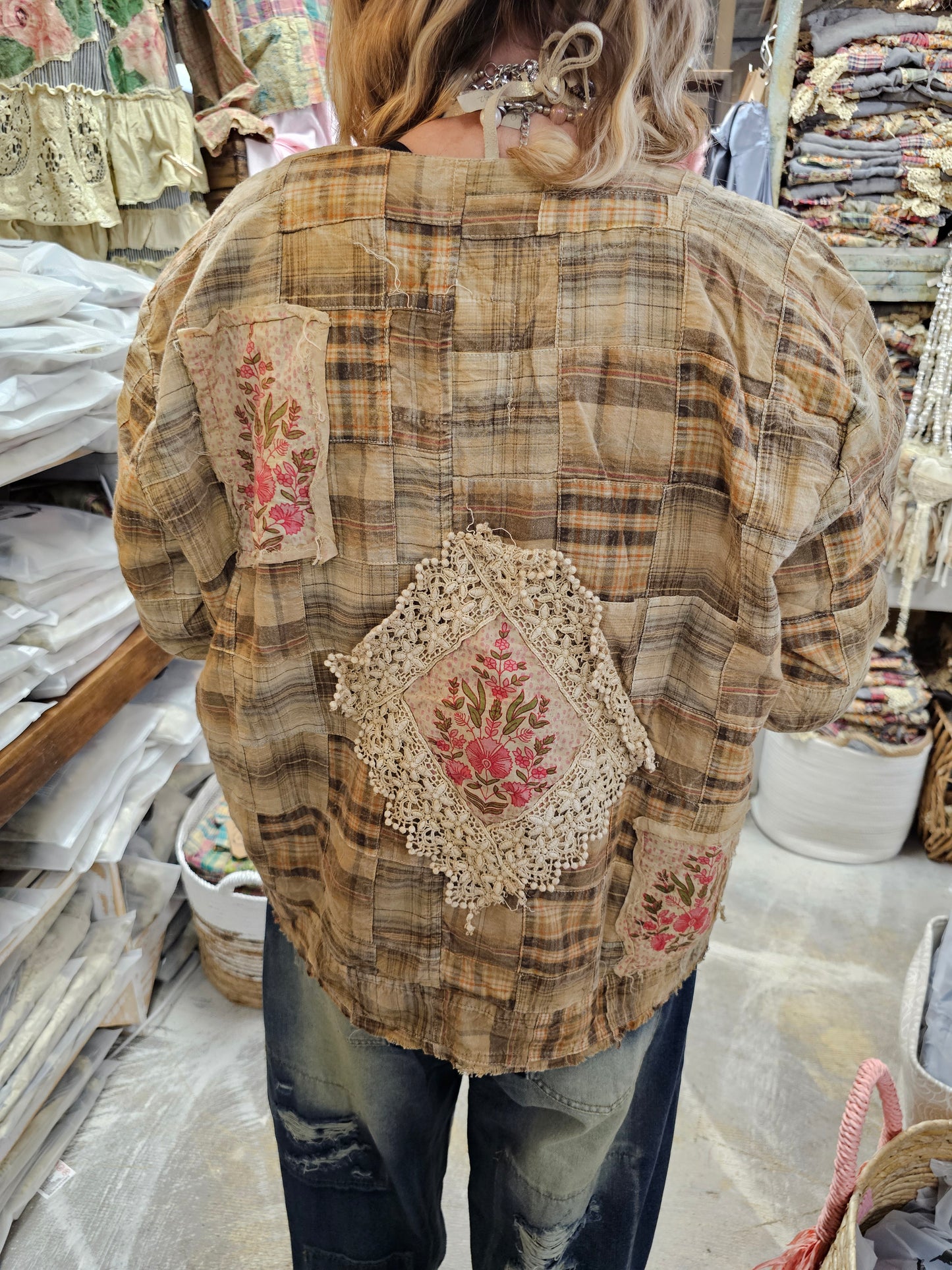 Honey Beige Flower Jacket